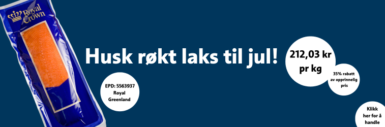 Husk røkt laks til jul! Få - 35% rabatt på laks fra Royal Greenland