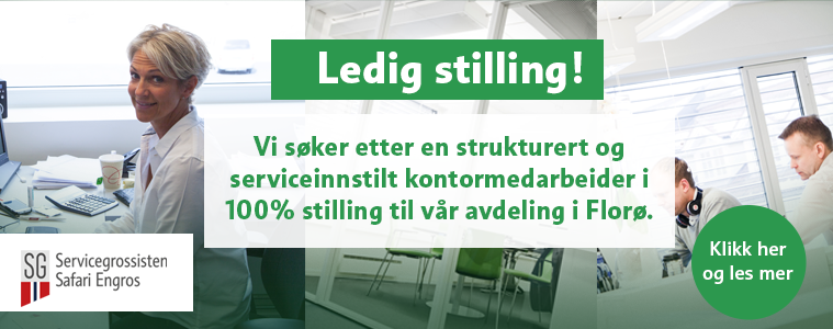 Banner om ledig stilling som kontormedarbeider