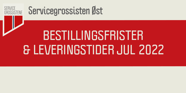 Bestilling- og leveringstider julen 2022