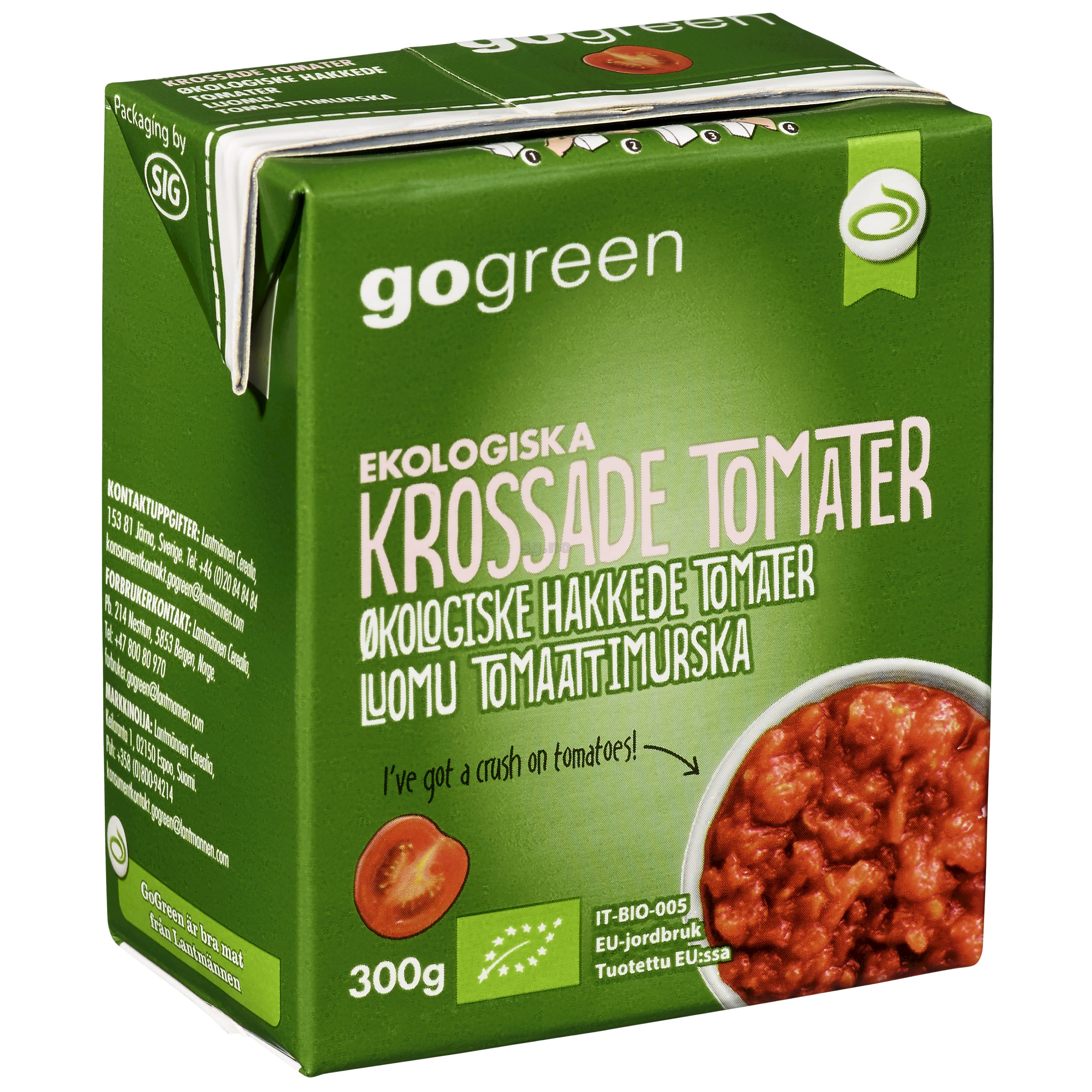 Gogreen hakkede tomater økol. 300g