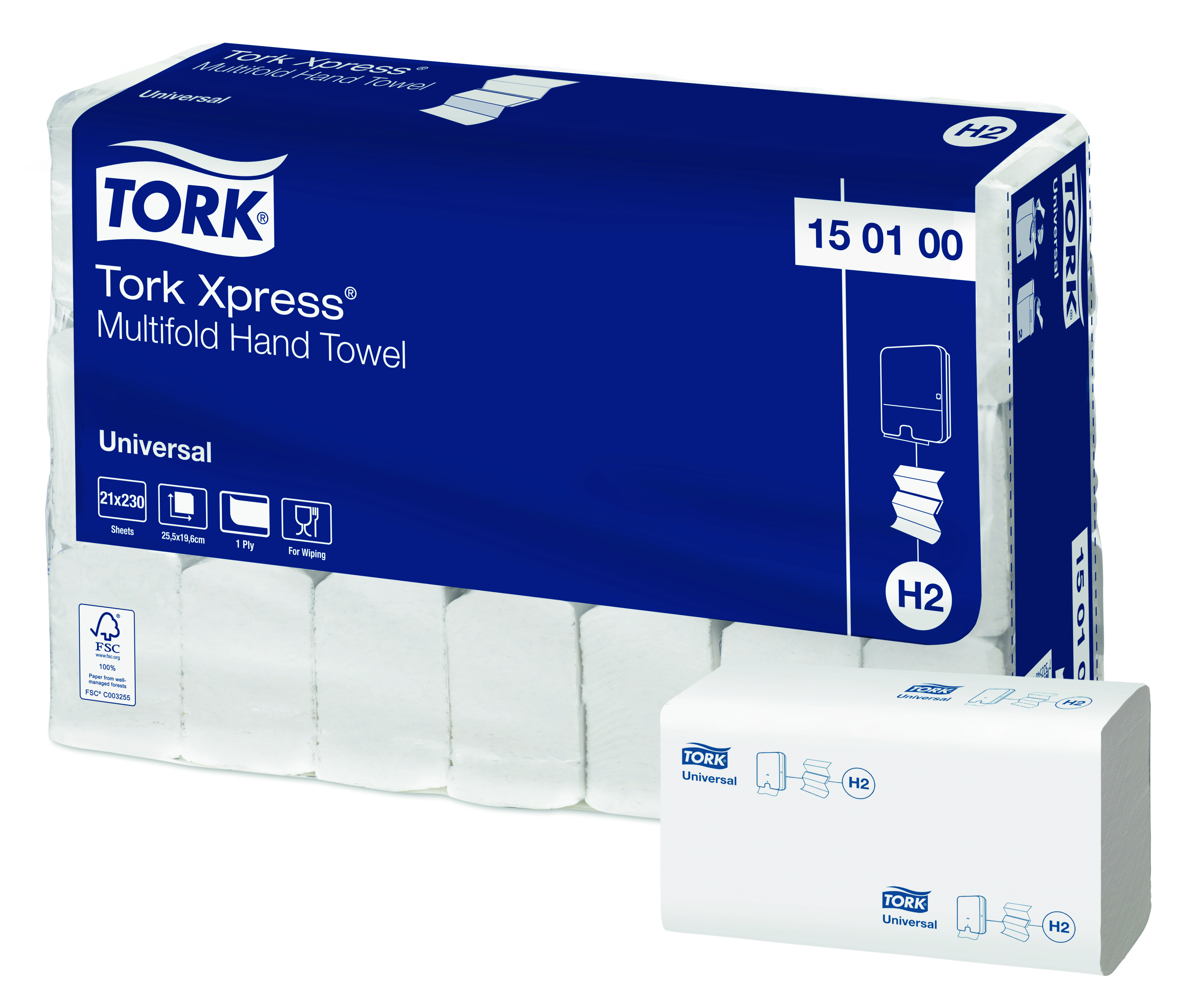 Tork xpress multif 1lag h2 håndt 230stk