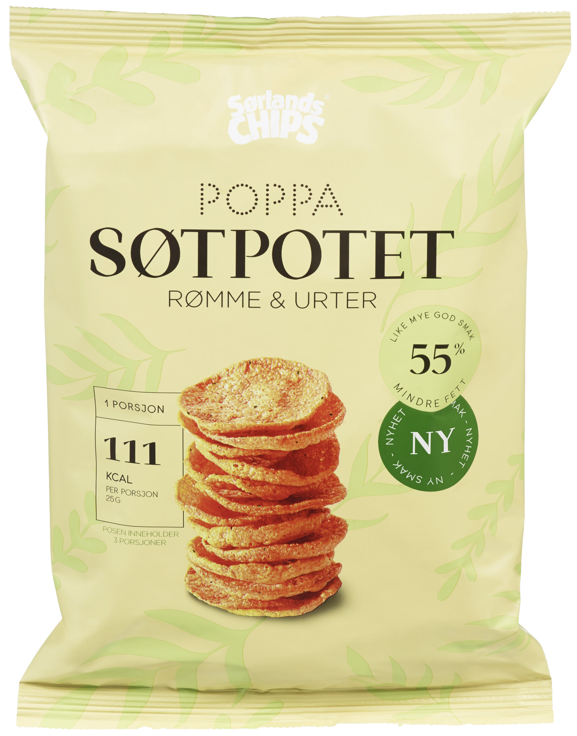 Poppa chips søtpotet rømme&urter 75g