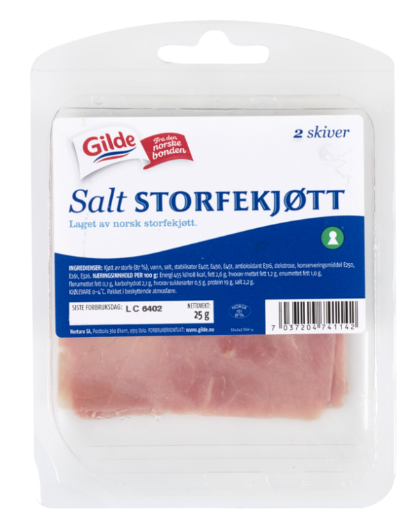 Salt storfekjøtt sk. kuvert 25g