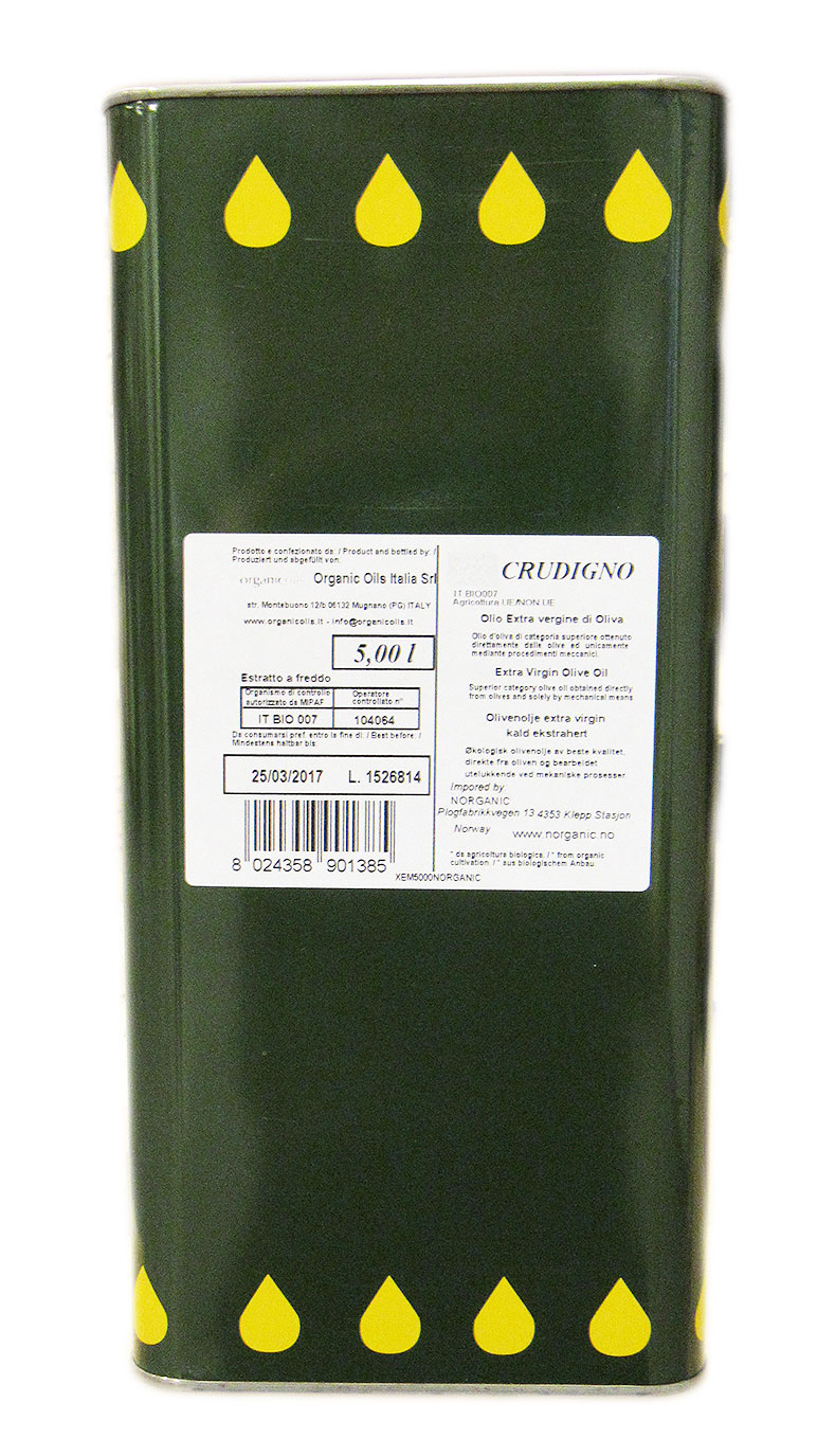 Olivenolje ekstra virgin økol.  5l