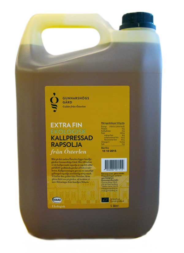 Rapsolje kaldpresset økol.  5l