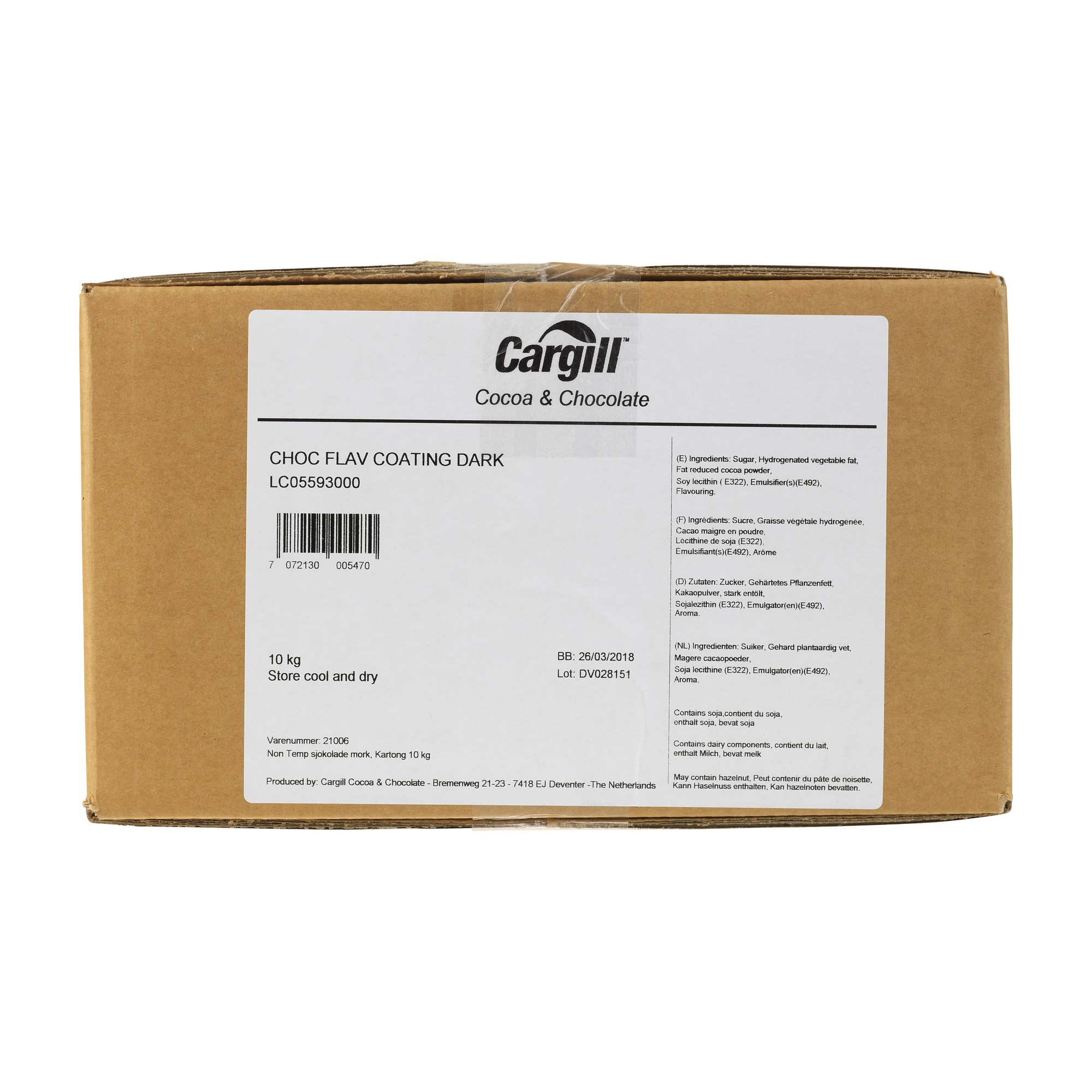 Non temp sjokolade mørk 10 kg