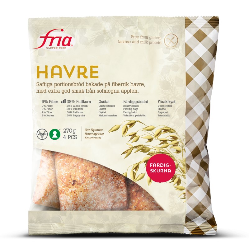 Rundstykker havre glutenfri 4stk 270g