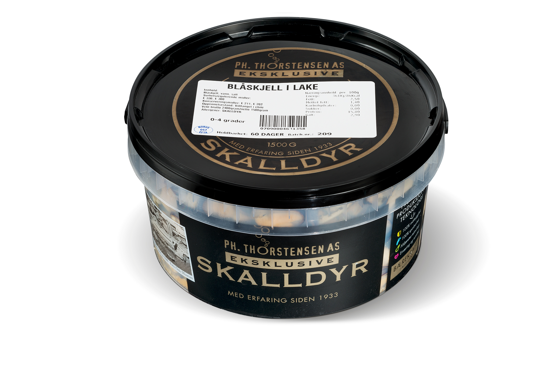 Blåskjell i lake 200/300 1,5kg