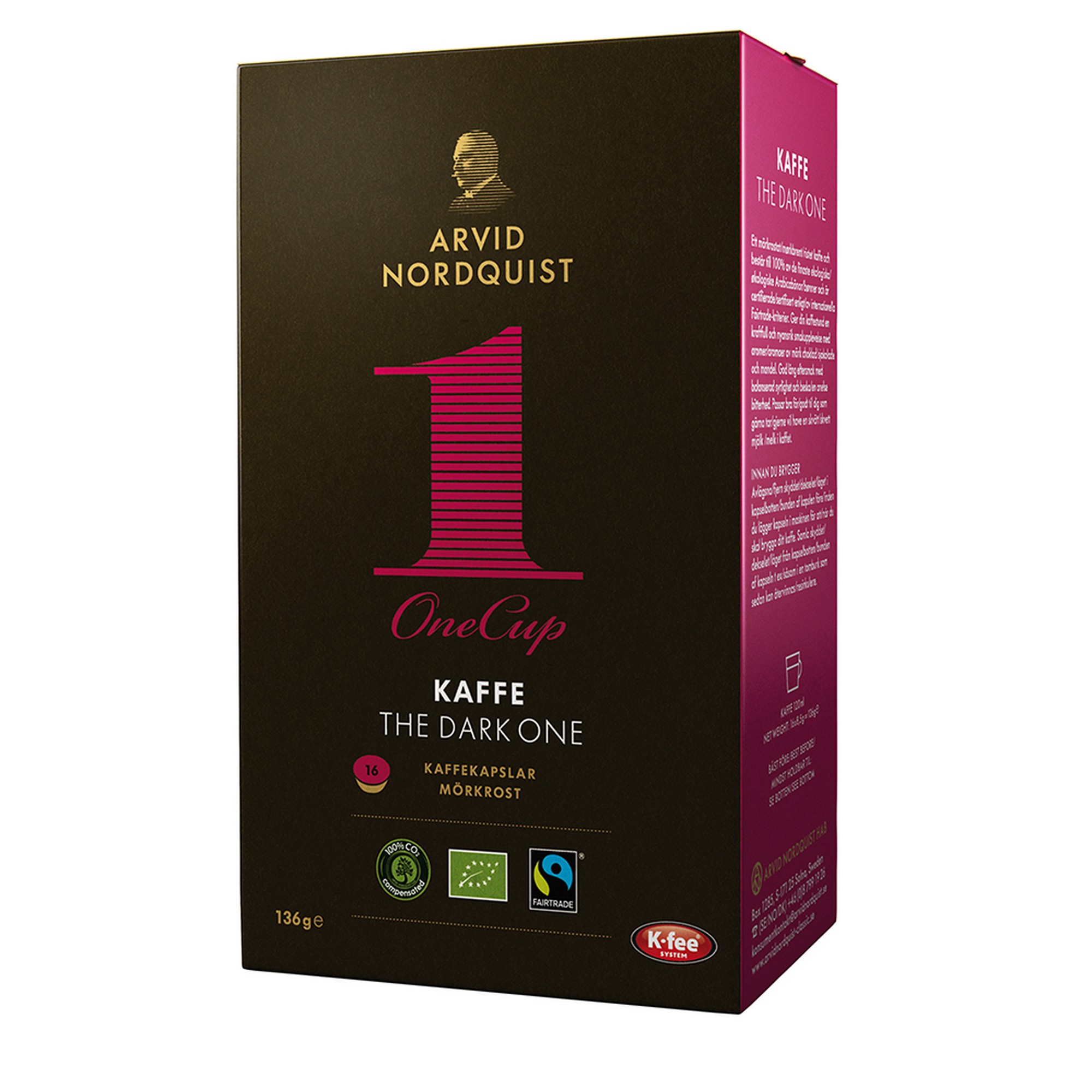 Kaffekapsel the dark one mörk brygg økol.&fairtrade 6x136g