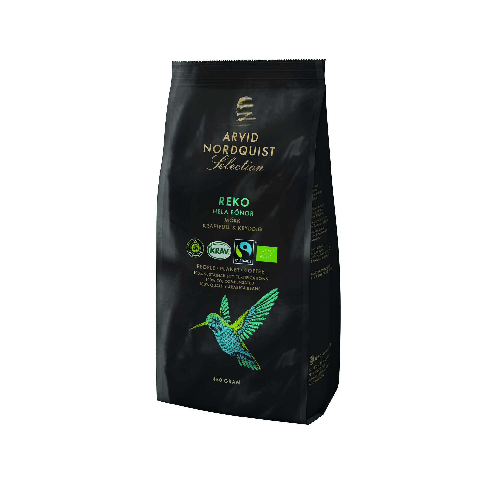 Kaffe selection reko hele bønner økol.&fairtrade   450g