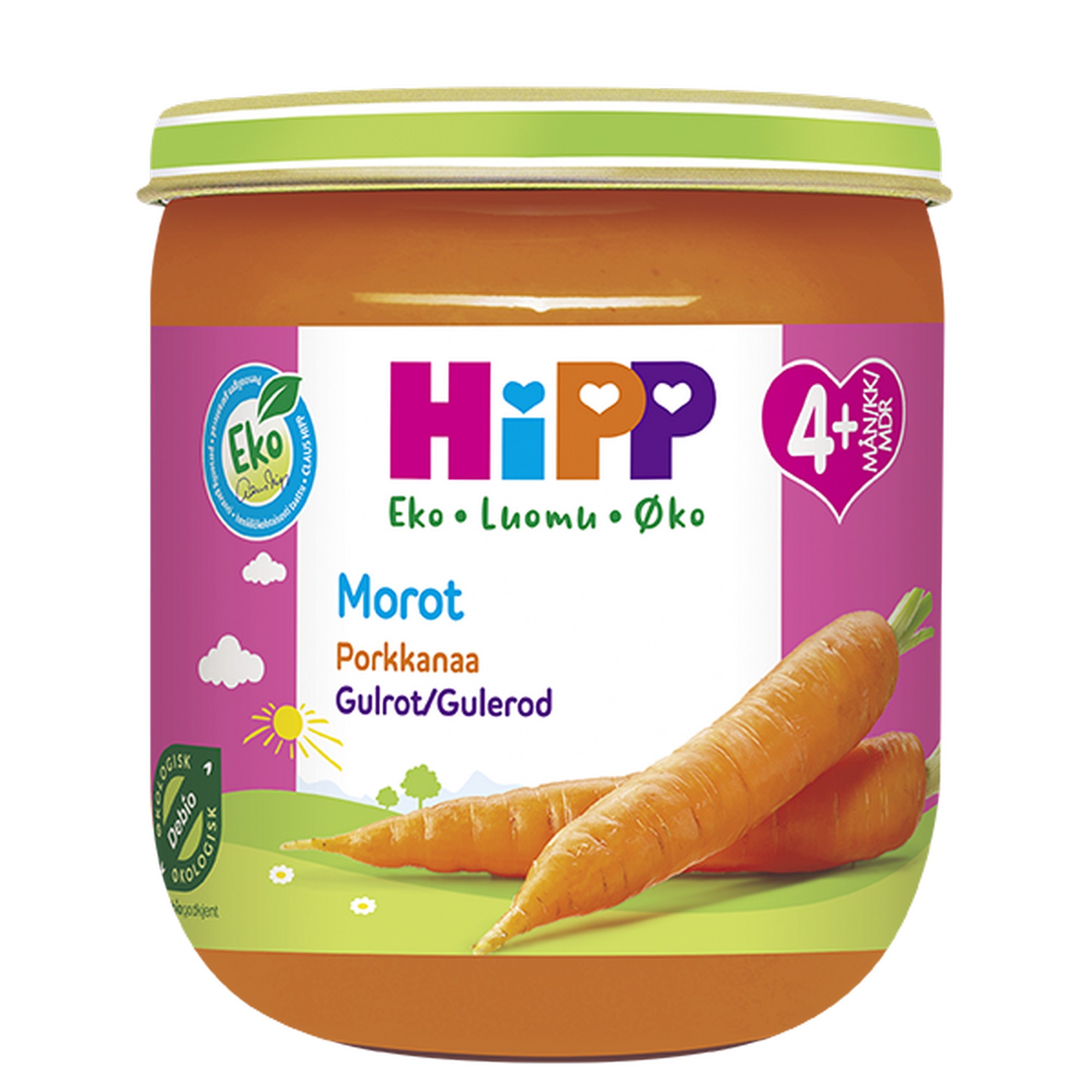 Hipp gulrot 4m økol. 125g