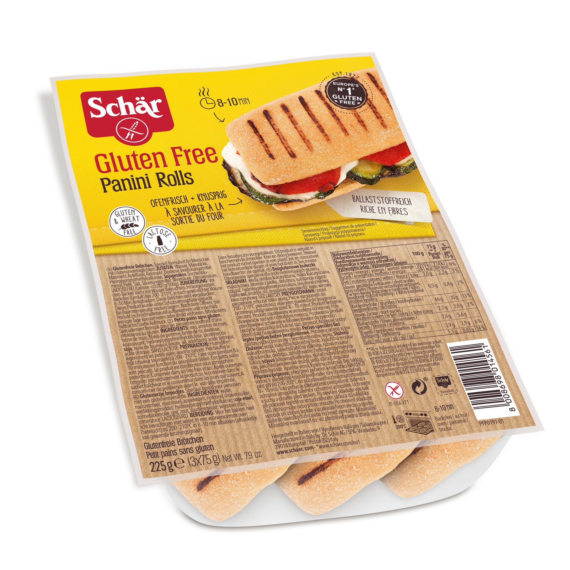 Brød panini rolls 225g