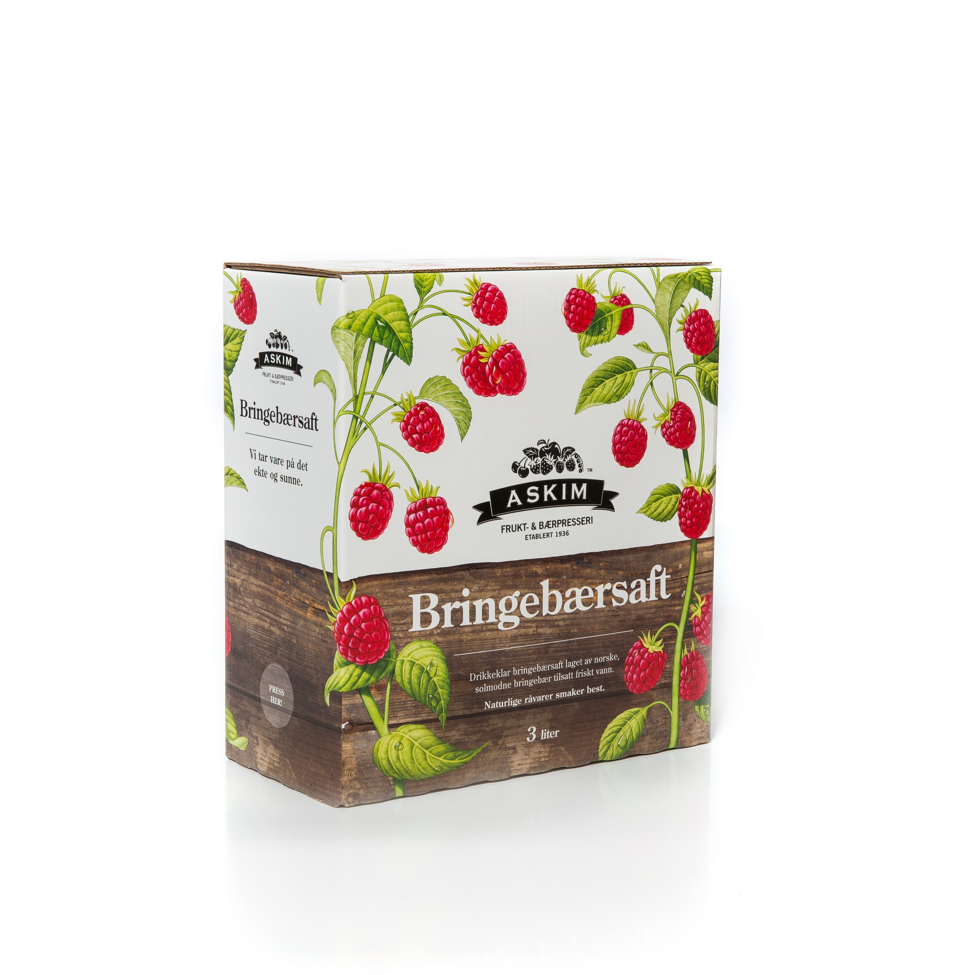 Bringebærsaft drikkeklar  3l