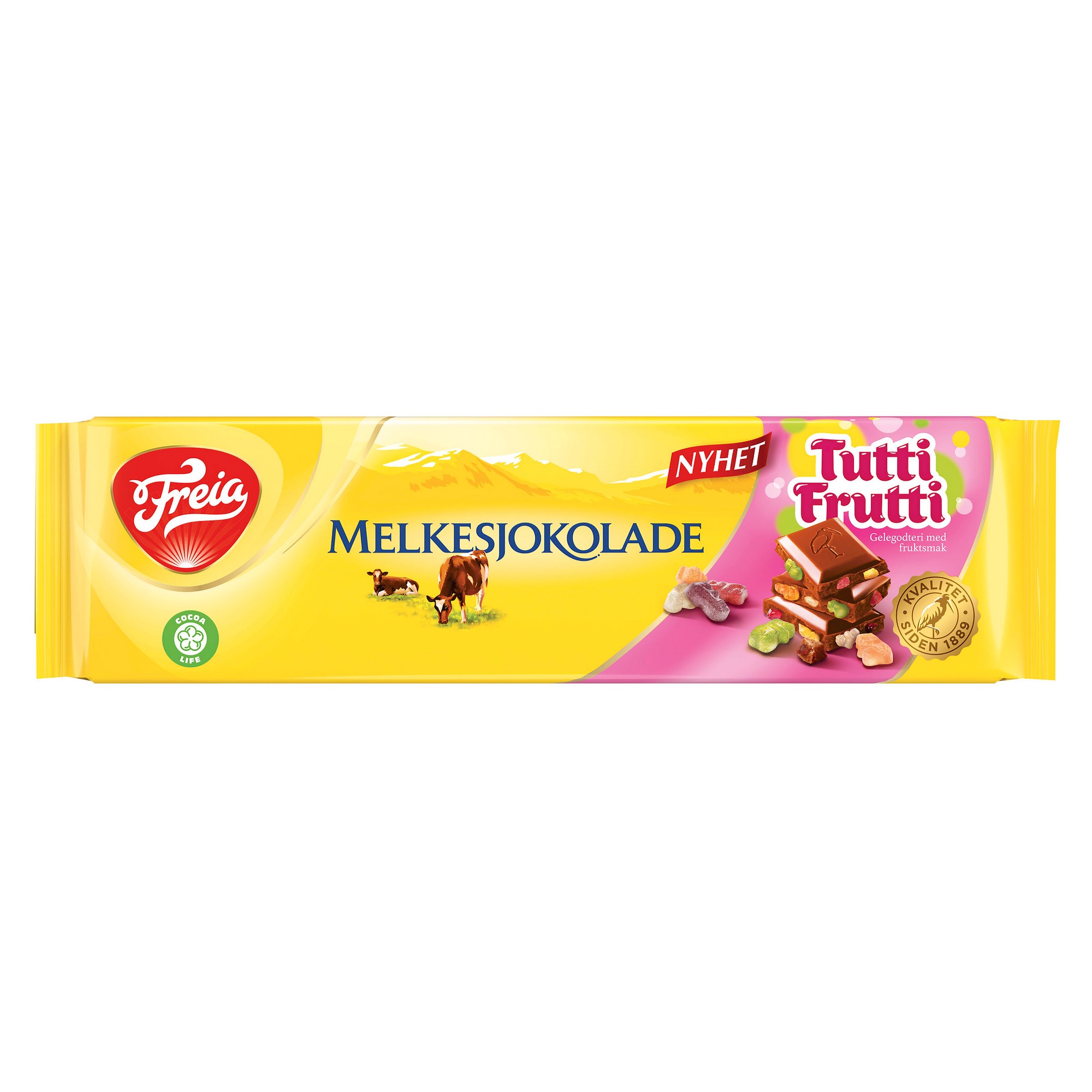 Melkesjokolade tutti frutti 190g
