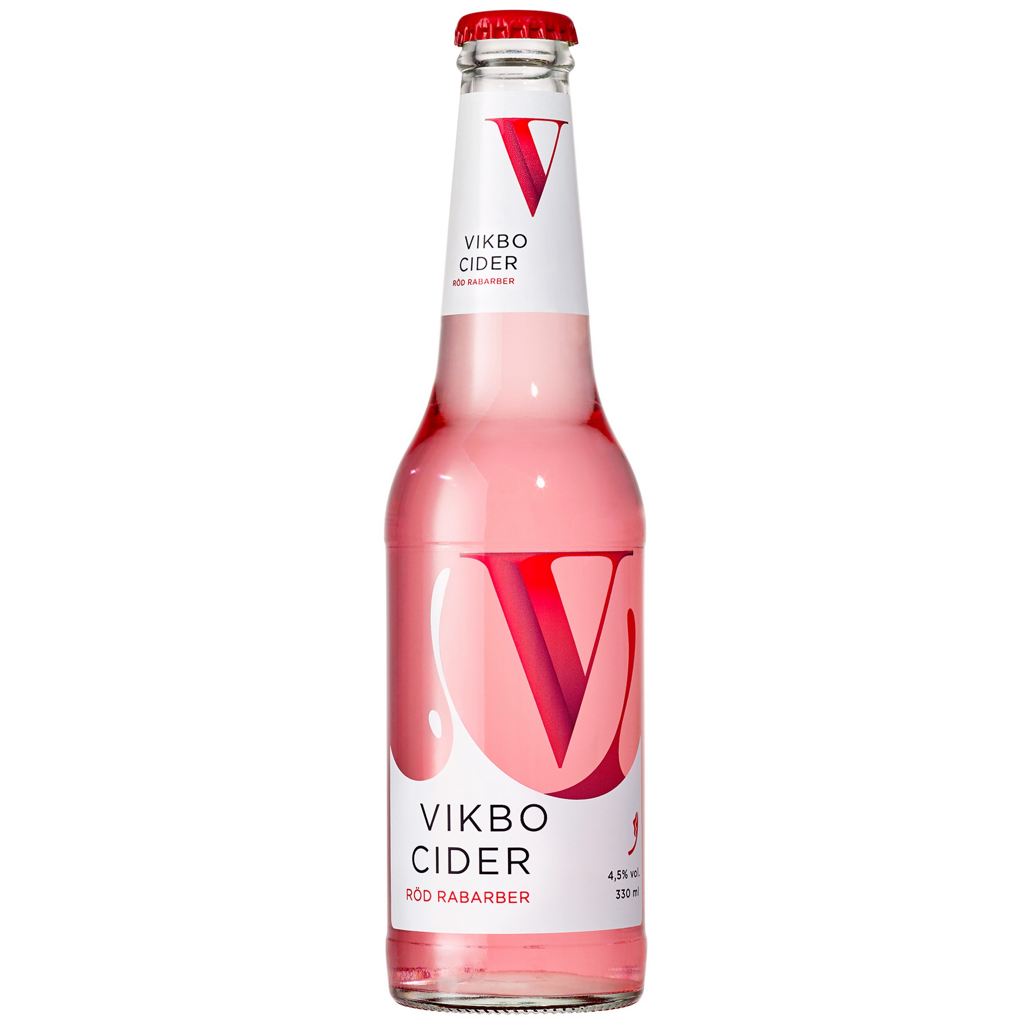 Vikbo rød rabarbracider 4,5% 24x33cl