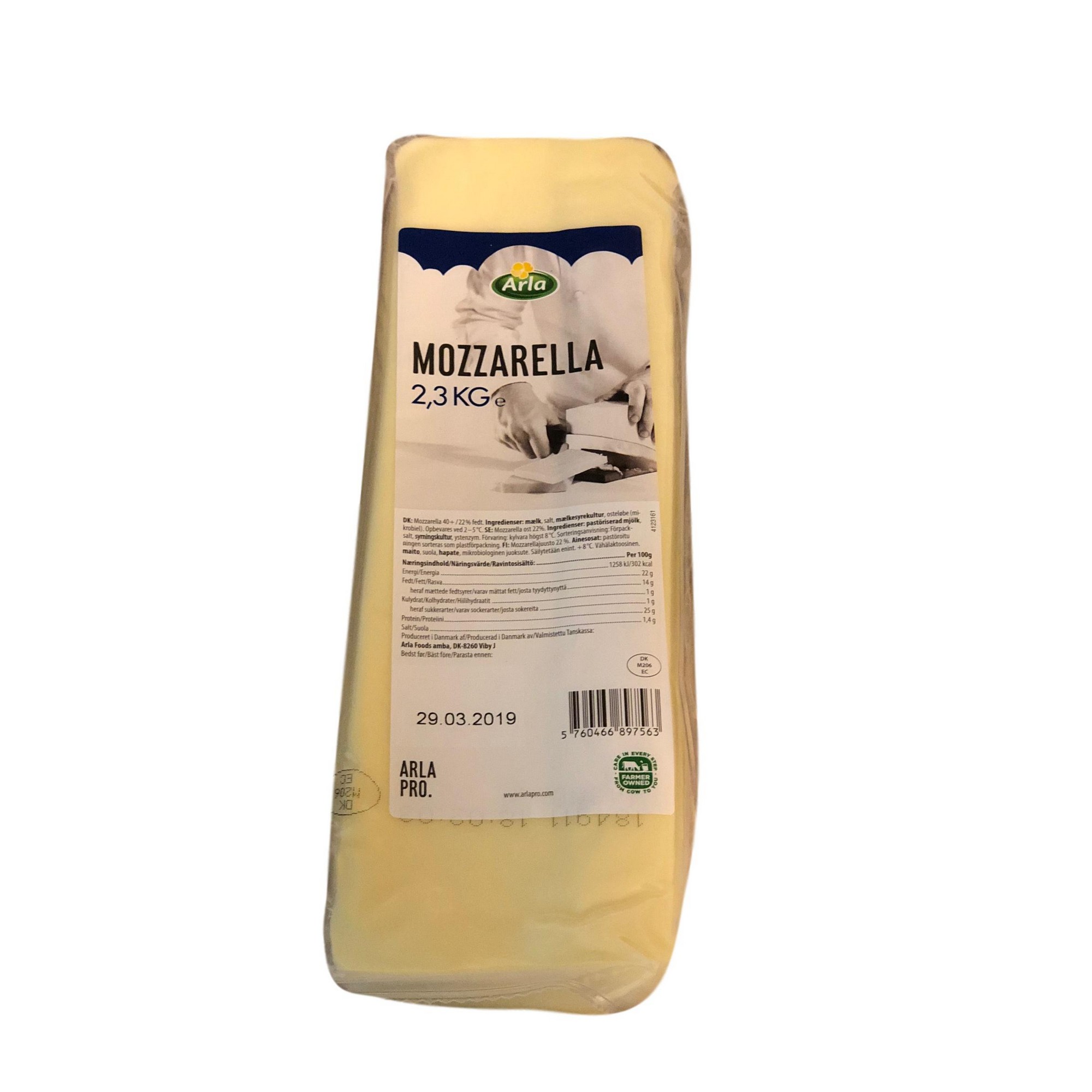 Mozzarella, arla, whole 2,3kg