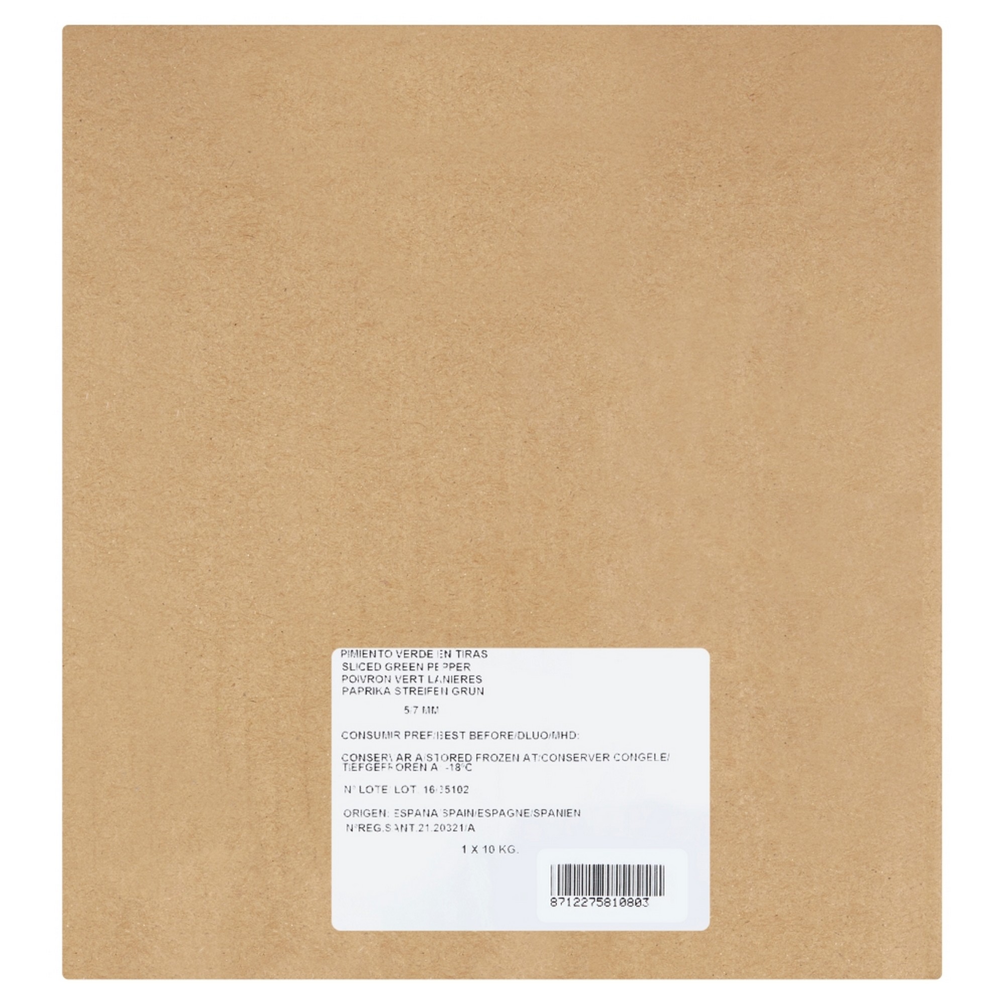 Grønn paprika strimlet forvellet 10kg t kg