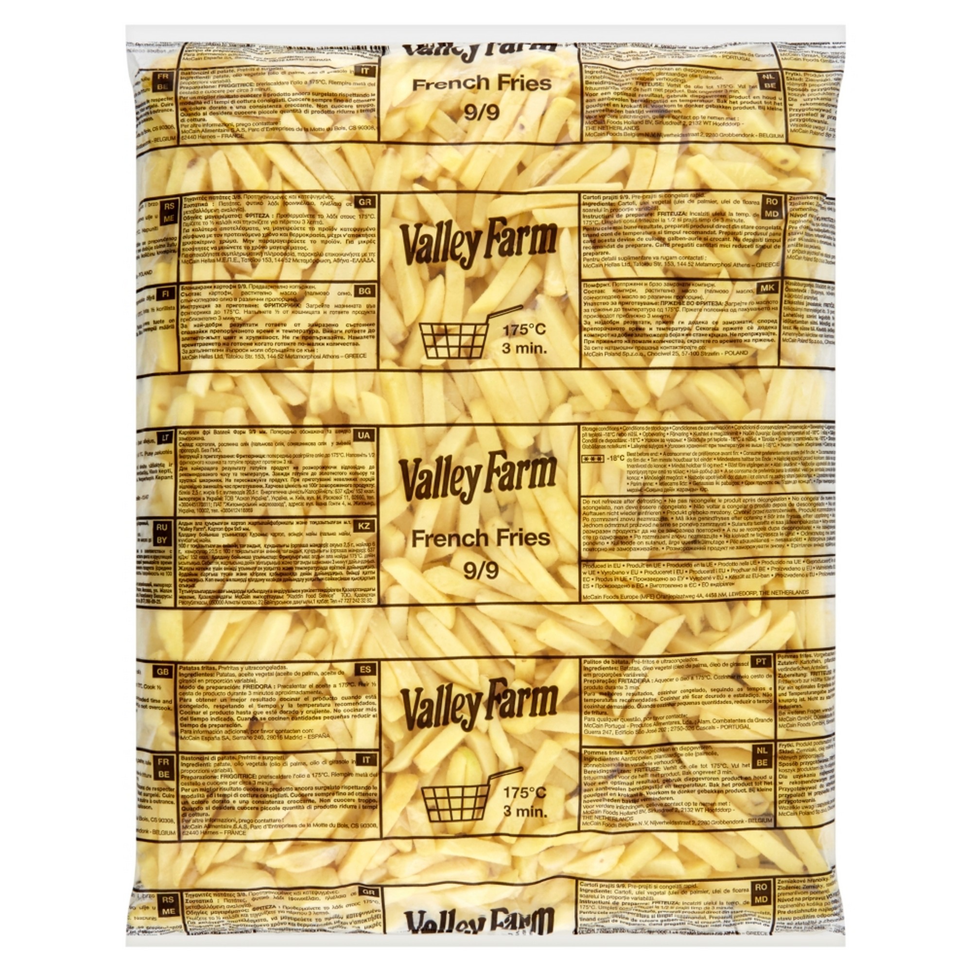 French fries frozen valley farm 5x2,5kg t kg