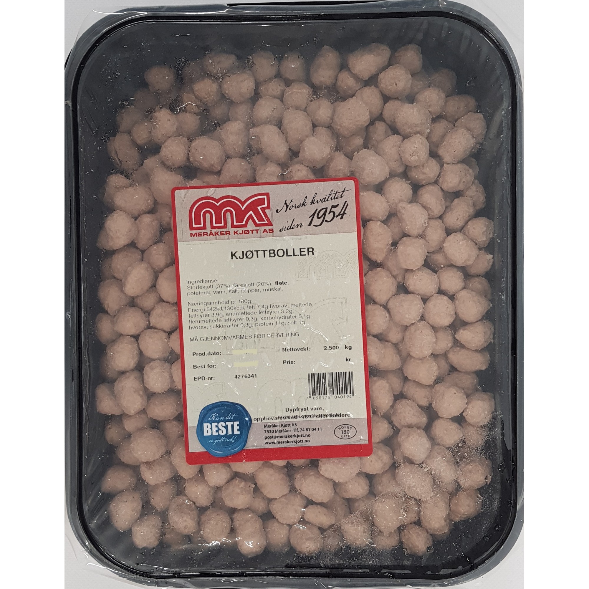 Kjøttboller kokte     2,5kg