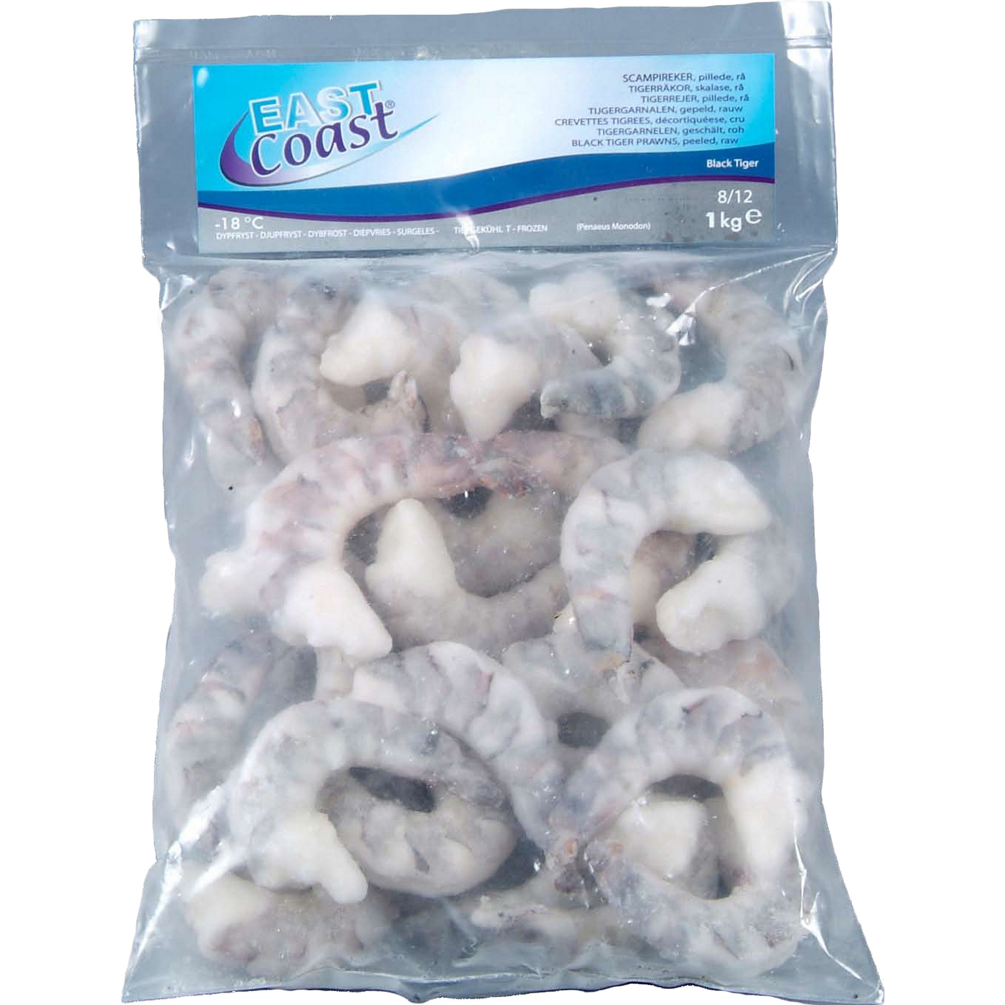 Scampi 8/12 rå uten skall og hode 800g