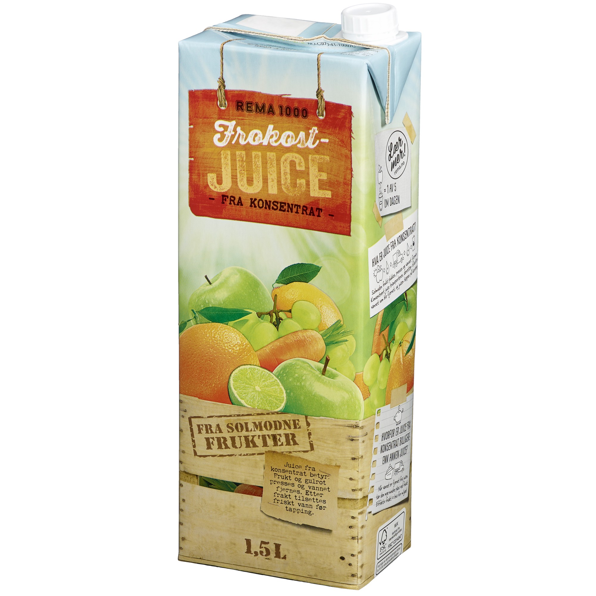 Rema 1000 breakfast juice warp 1.5 l