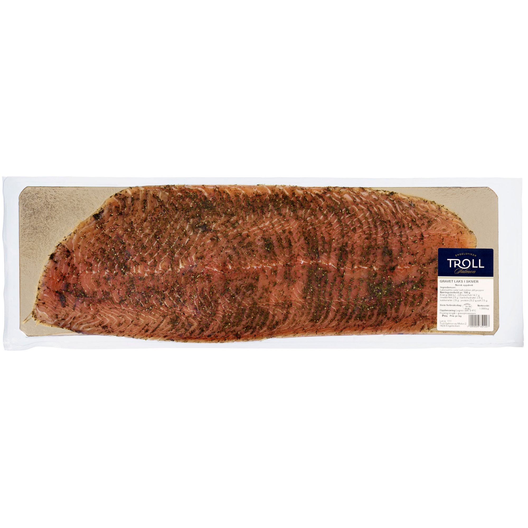Gravet laks i skiver 1kg