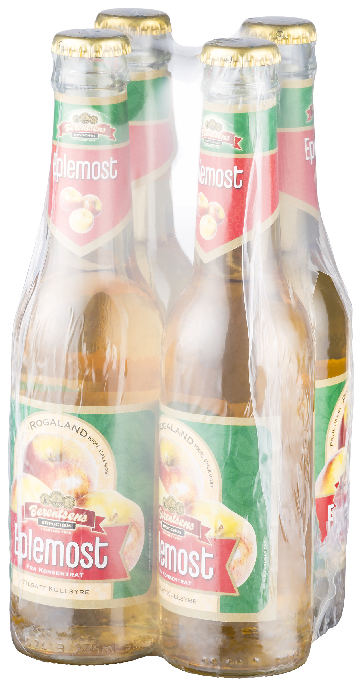Berentsens eplemost med kullsyre fl 4pk 24x27,5cl