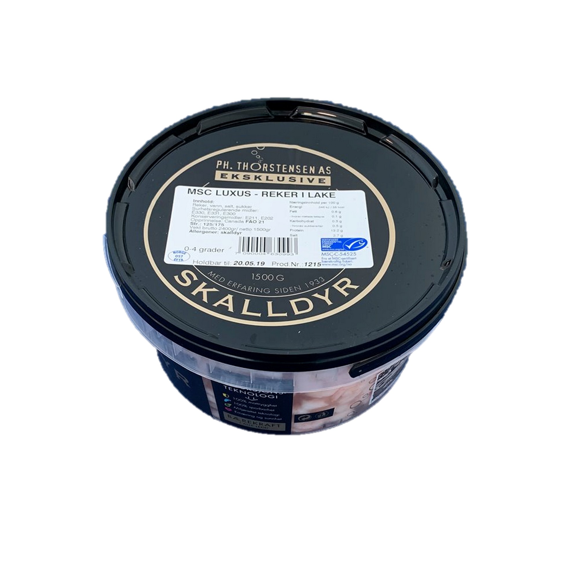 Luxus reker i lake msc   1,5 kg