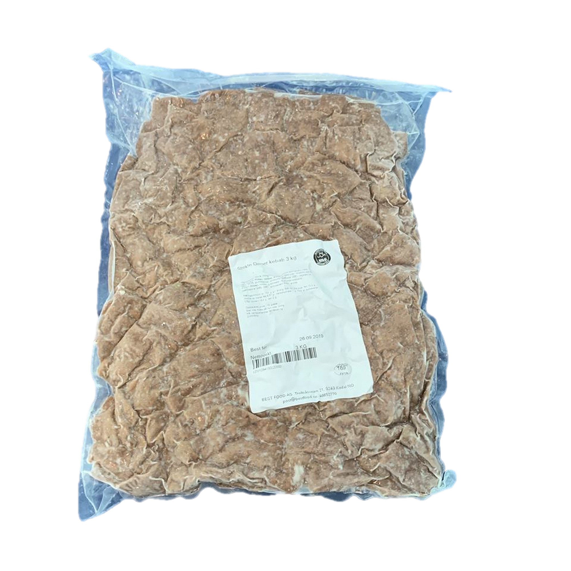 Stekte døner kebab halal rå/frys 3kg