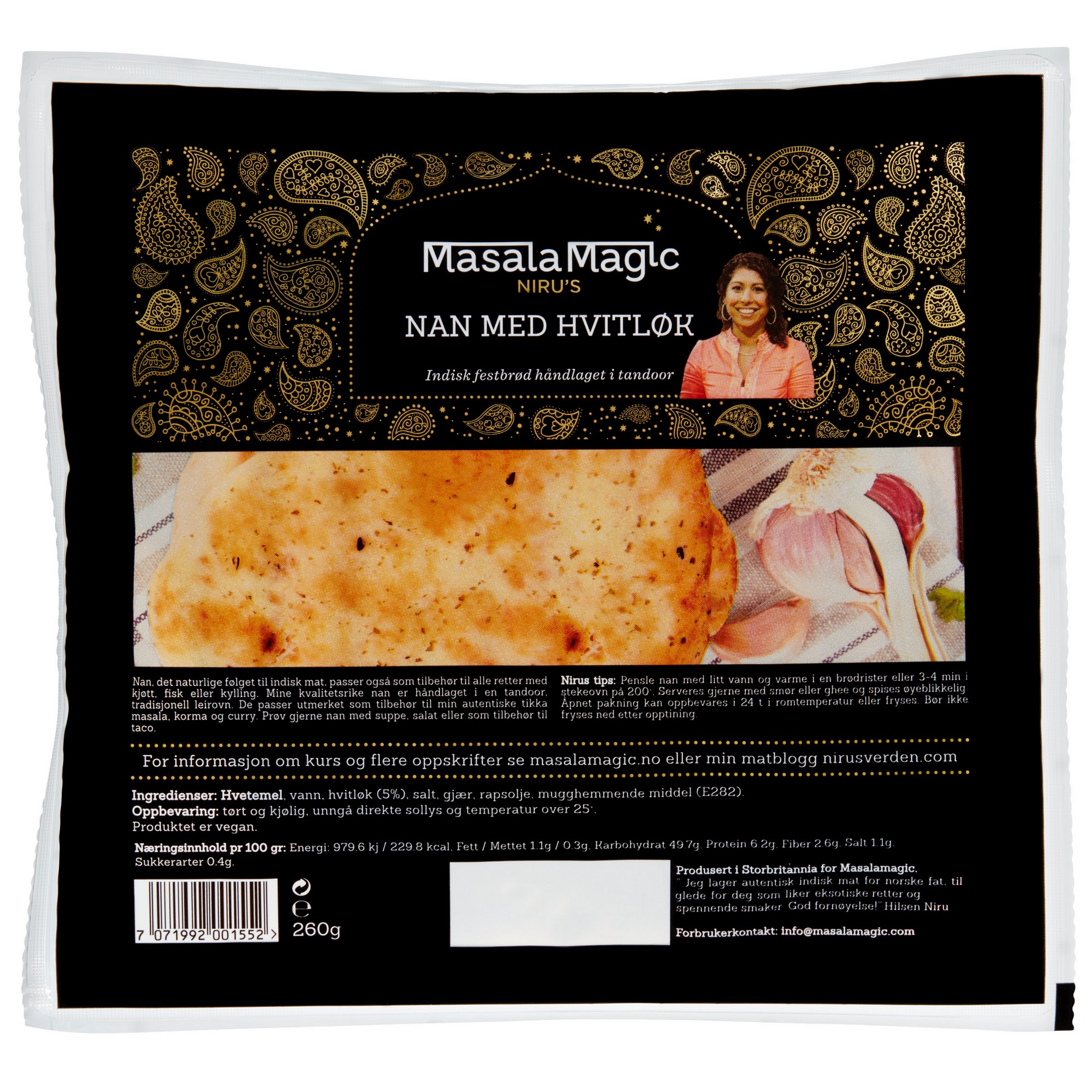 Nirus hand made garlic nan   260g