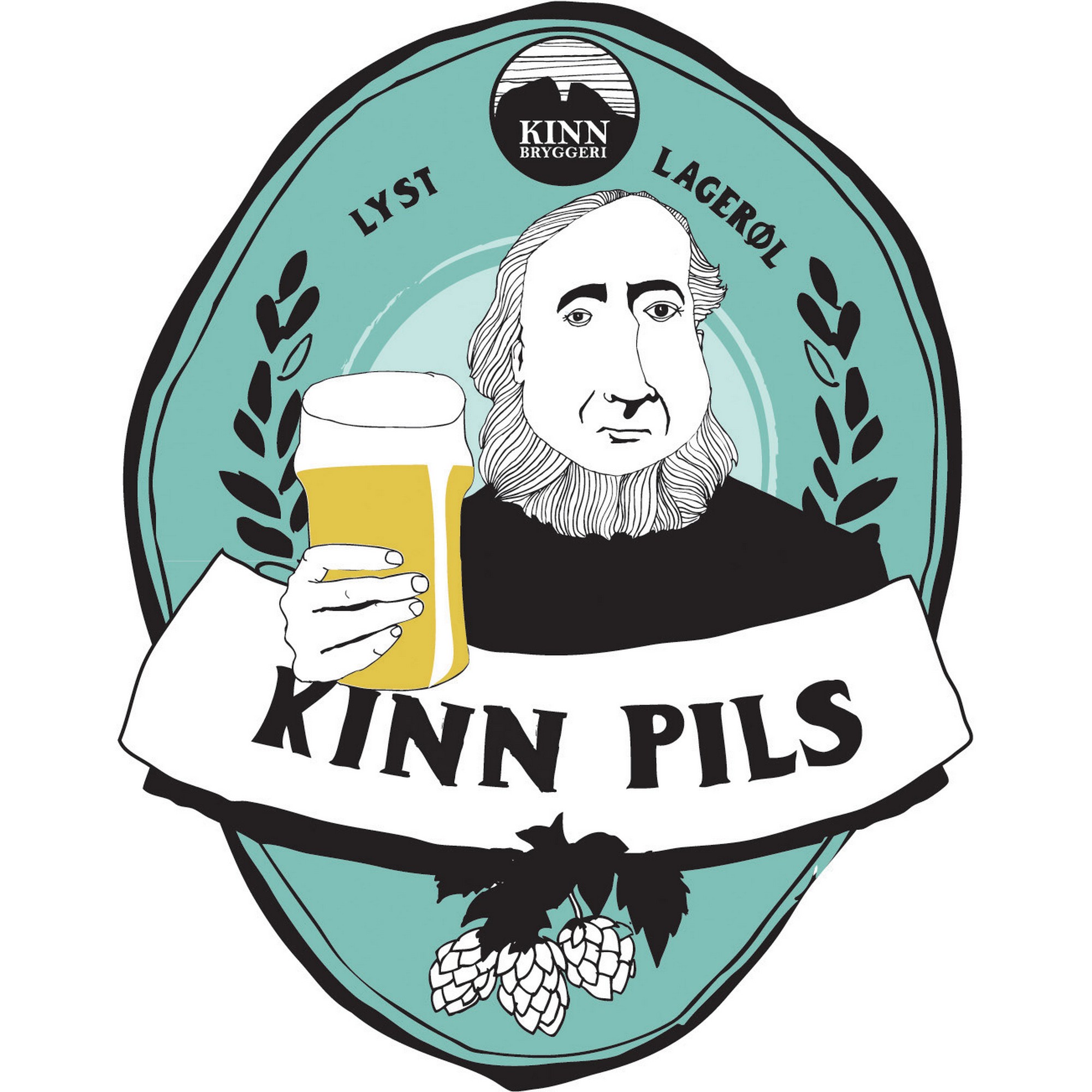Kinn pils lyst lagerøl  4,5%  30l