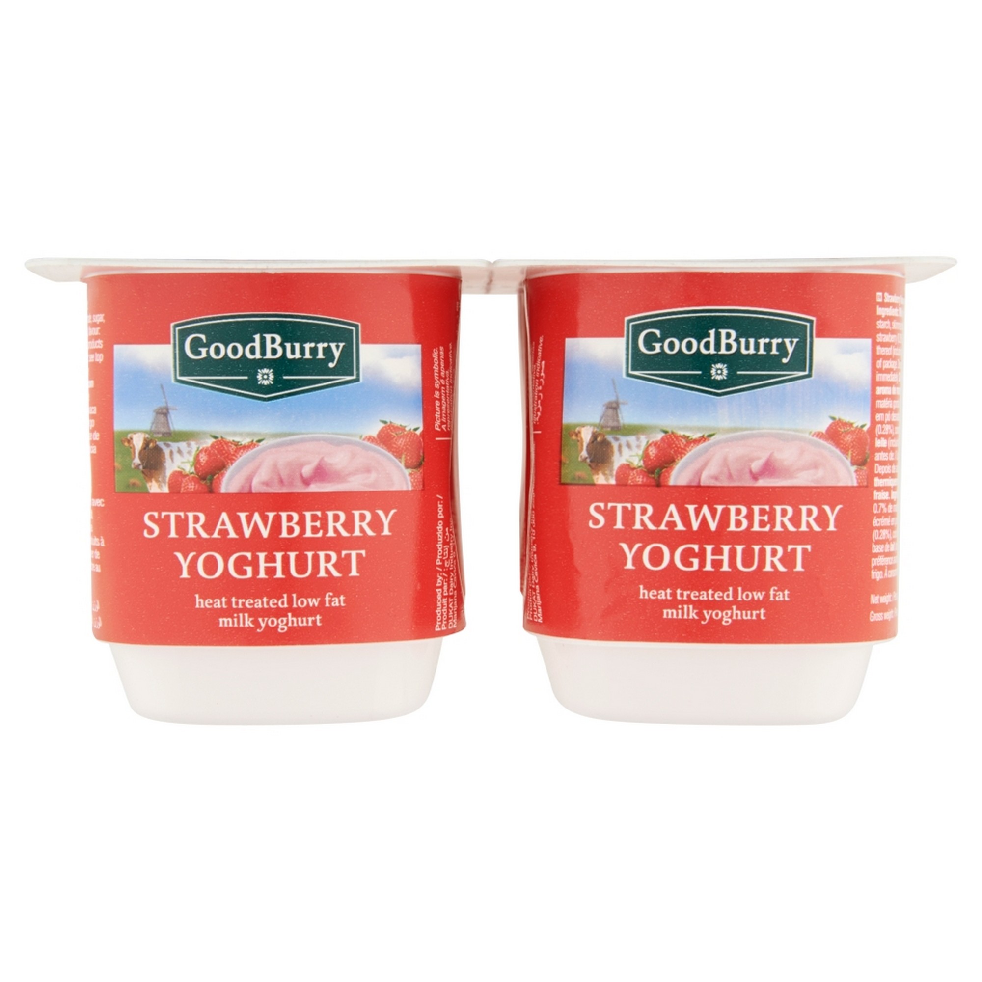 Yoghurt jordbær goodburry t 6x4x125g