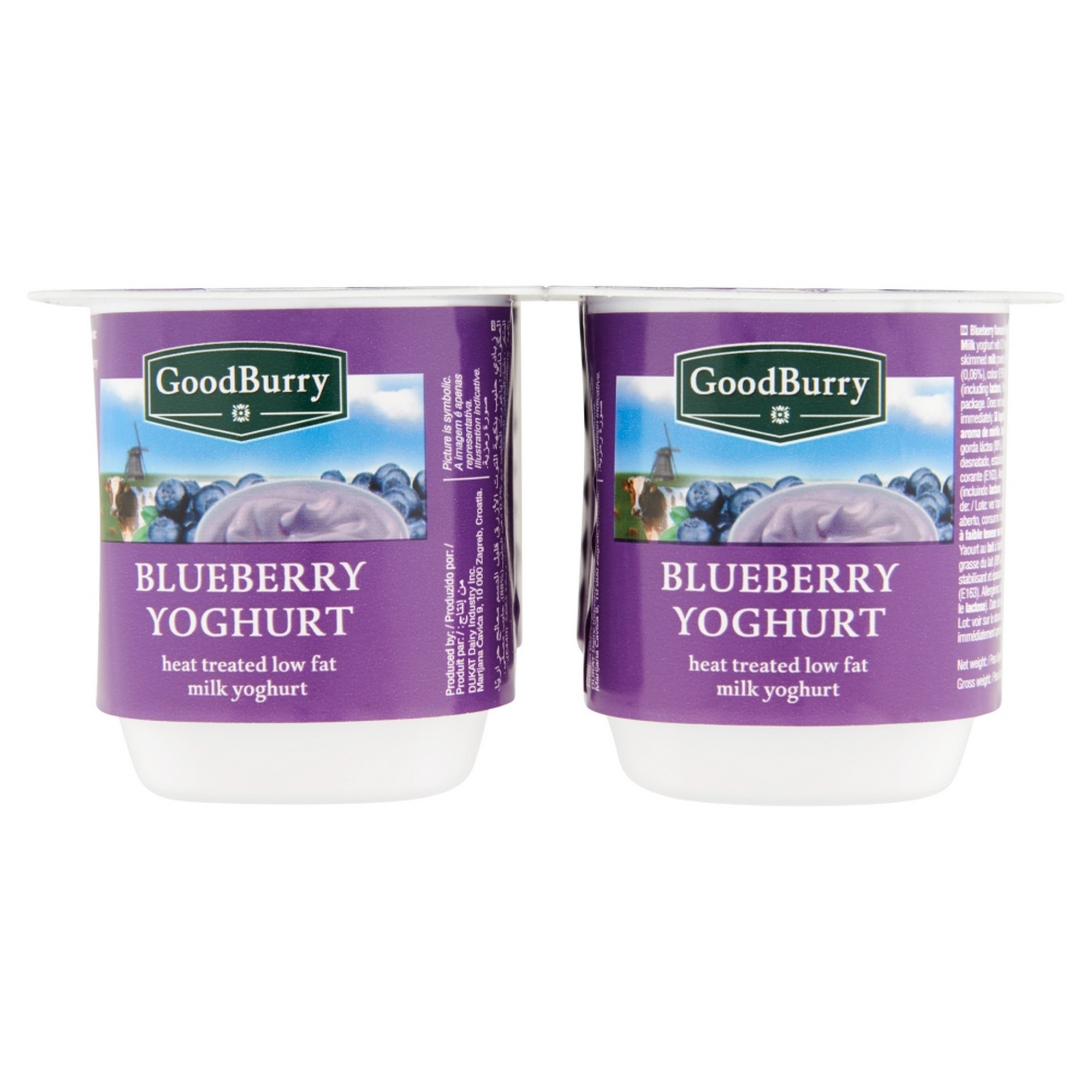 Yoghurt blåbær goodburry t 6x4x125g
