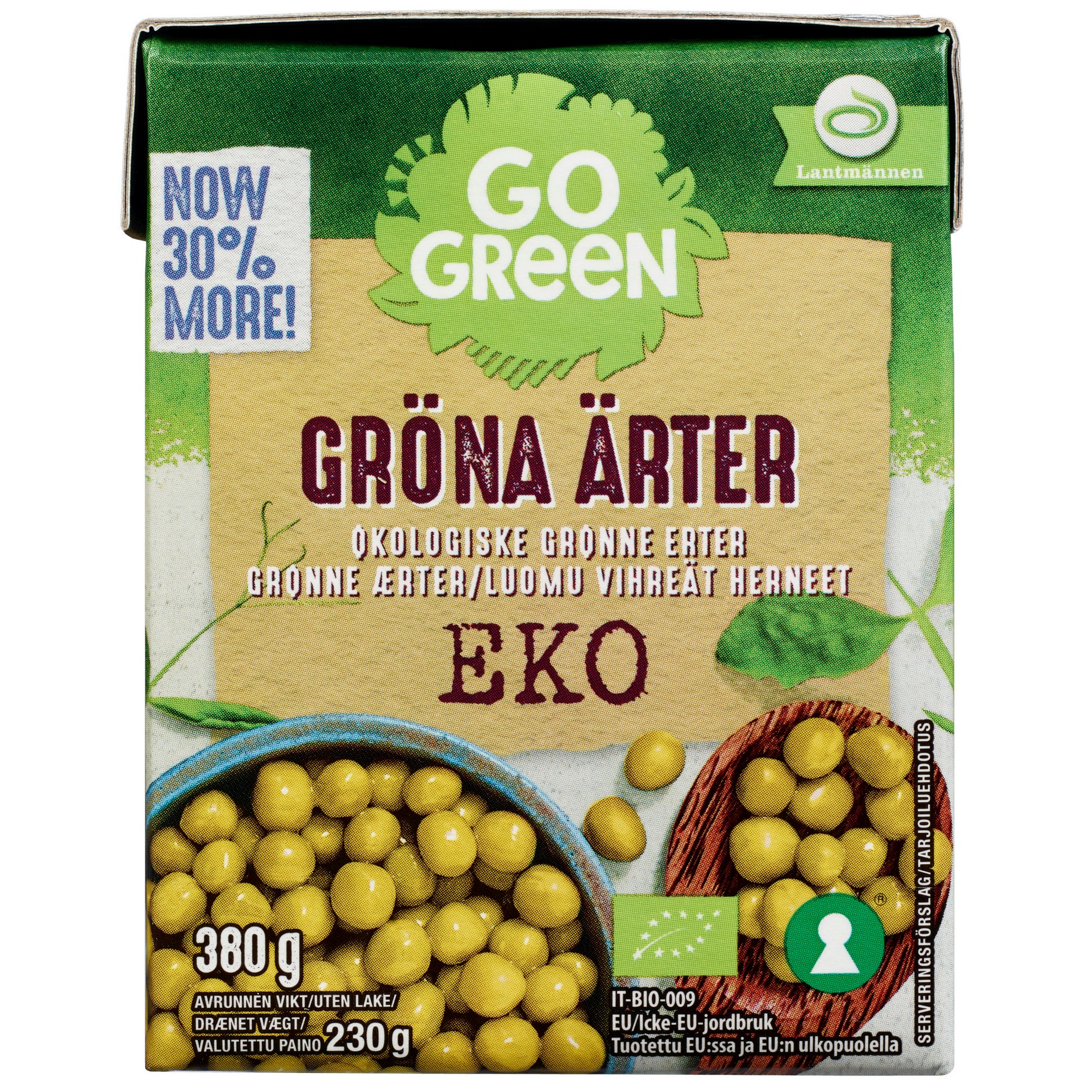 Gogreen green peas ecol. 230g