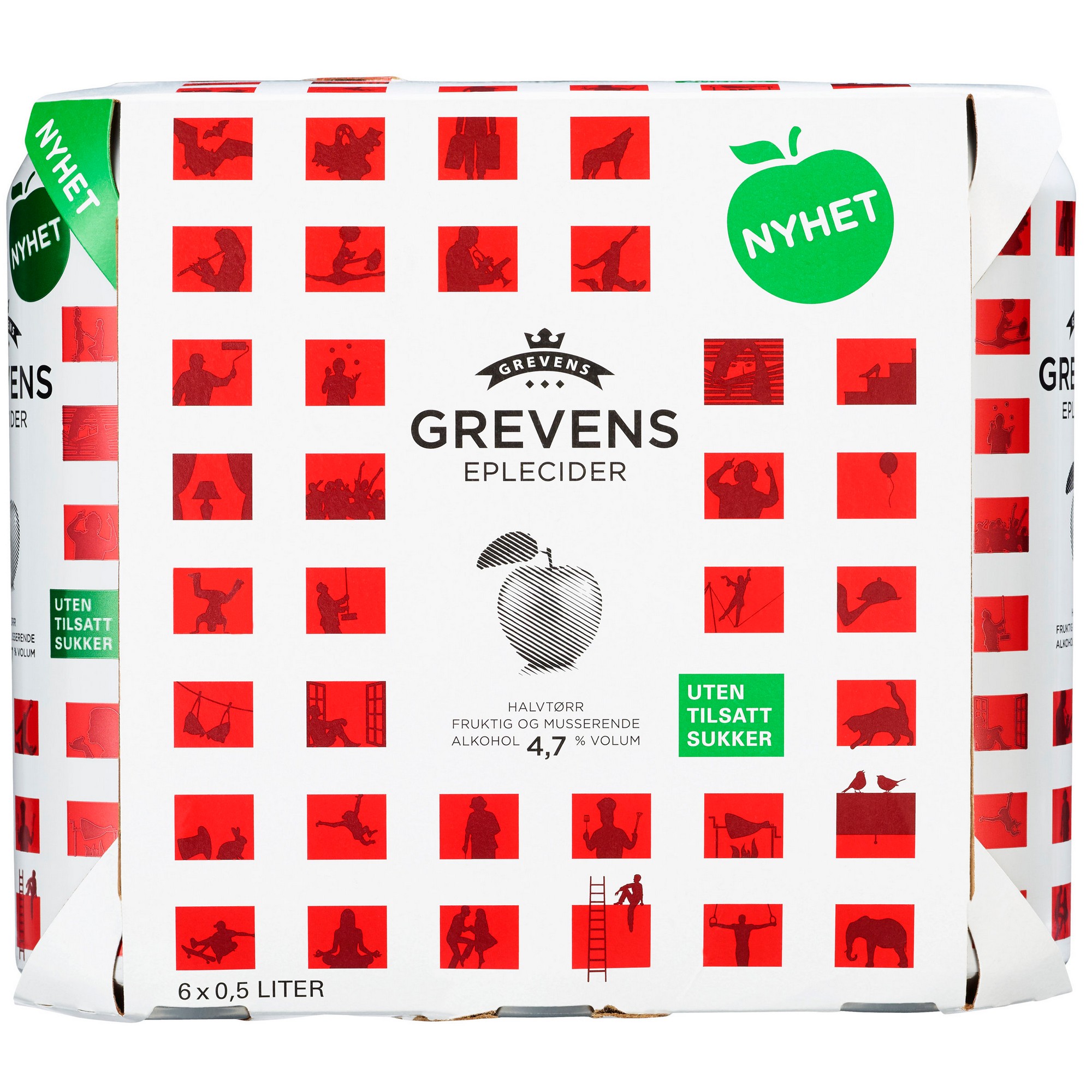 Grevens eplecider uten sukker bx 4,7% 24x50cl