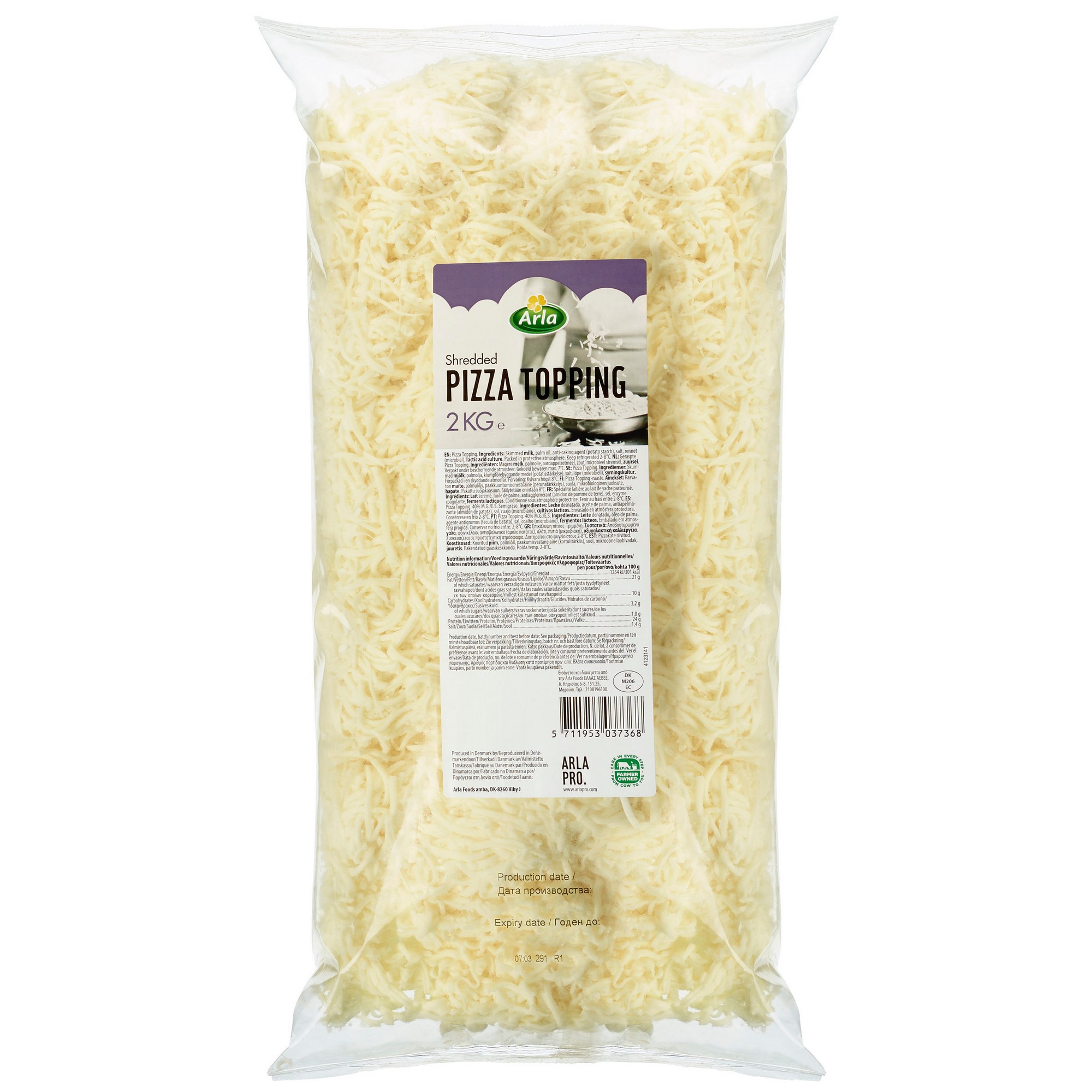 Arla pro pizzatopping revet  2kg