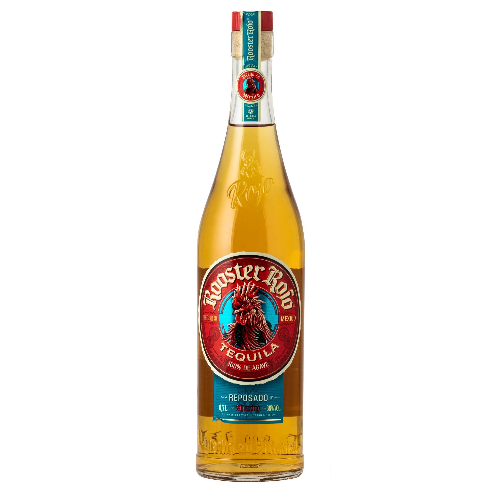 Rooster rojo tequila reposado 38% 70cl