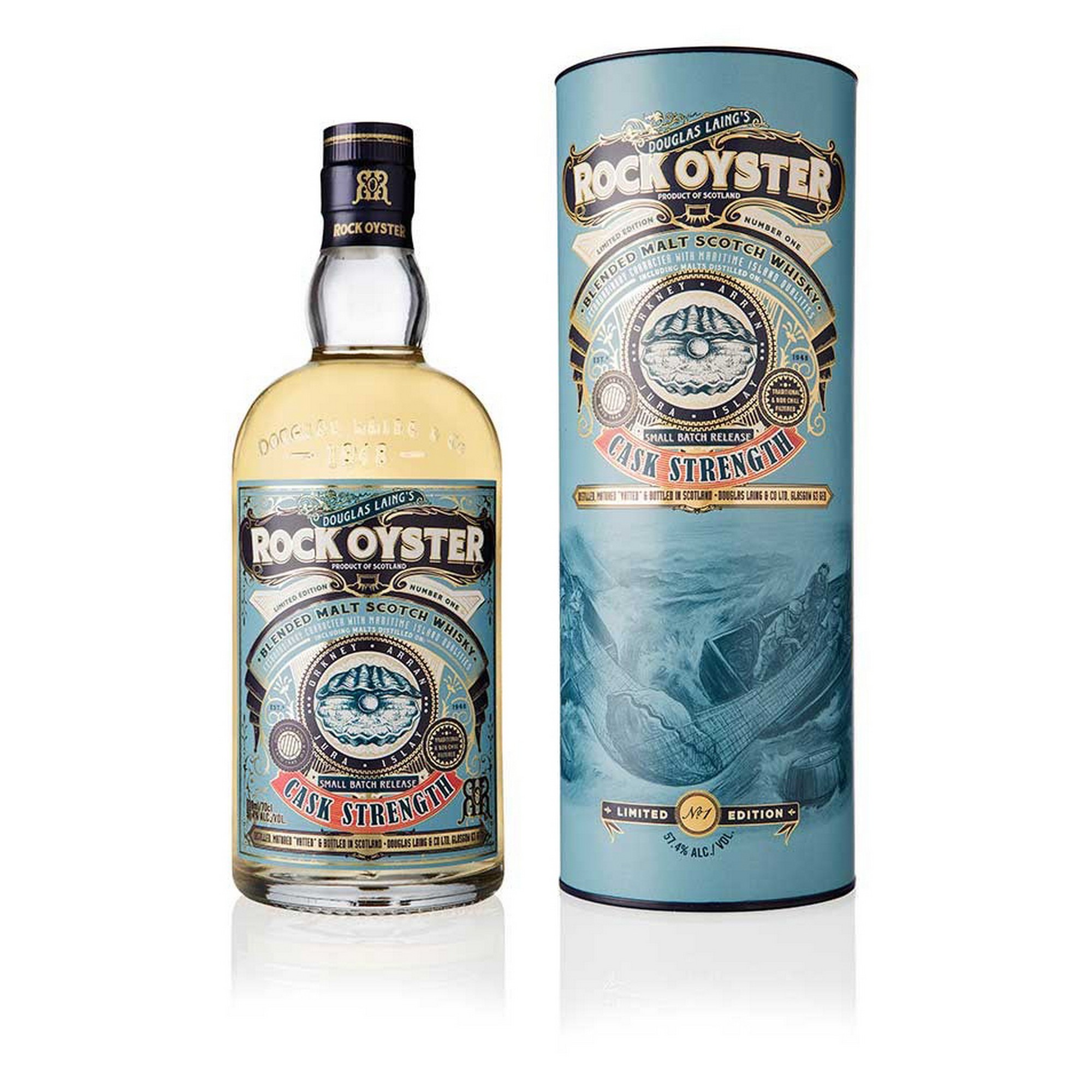 Rock oyster cask strength  57,4%  70cl