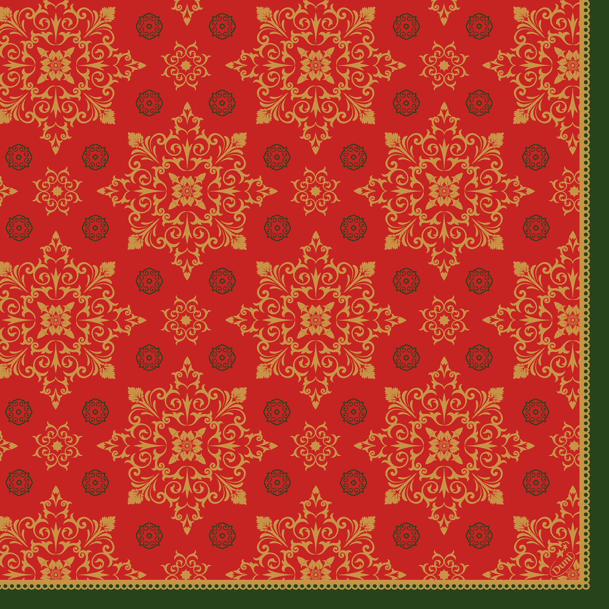 Serviett dunisoft xmas deco red 40cm 60stk