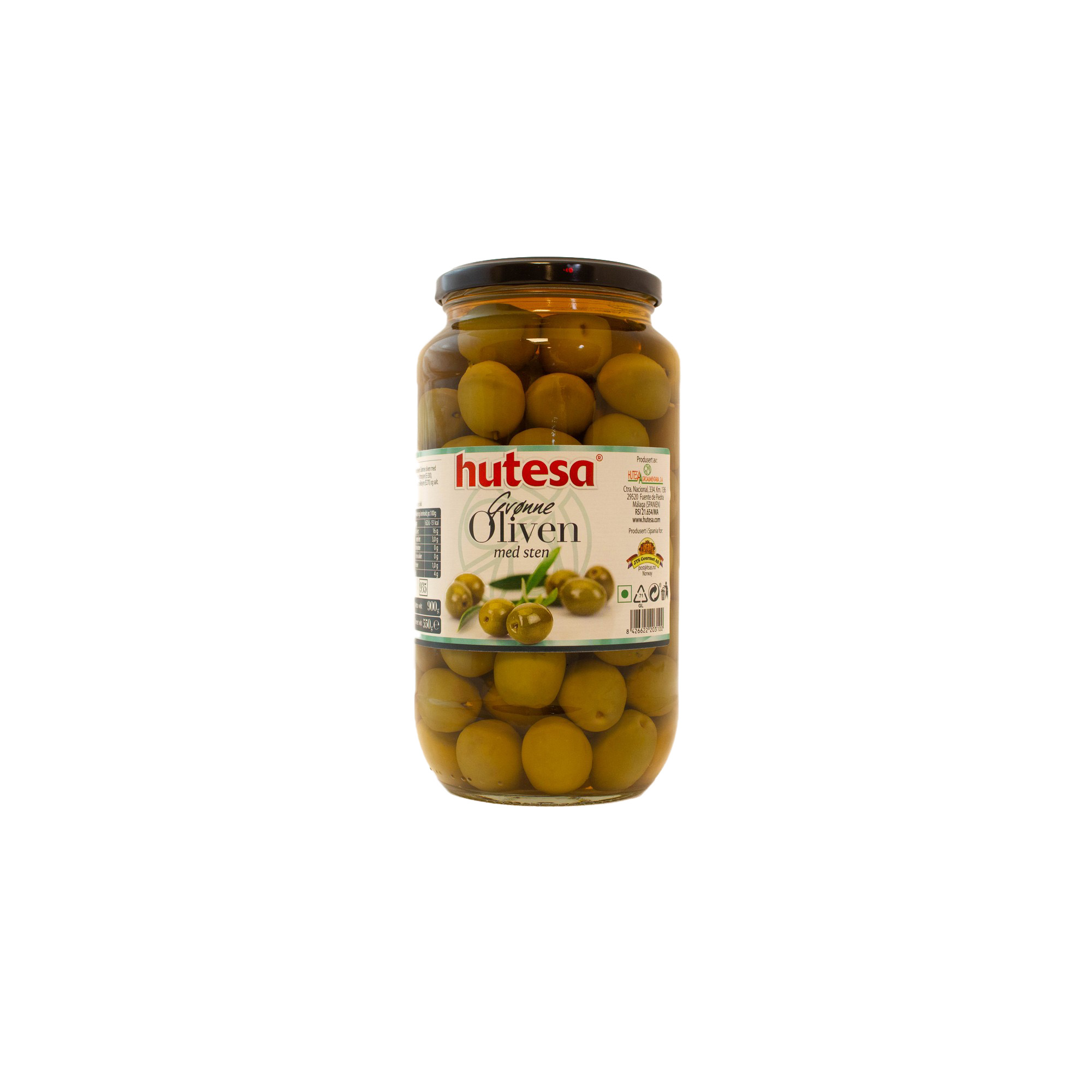 Grønn oliven med sten   935g