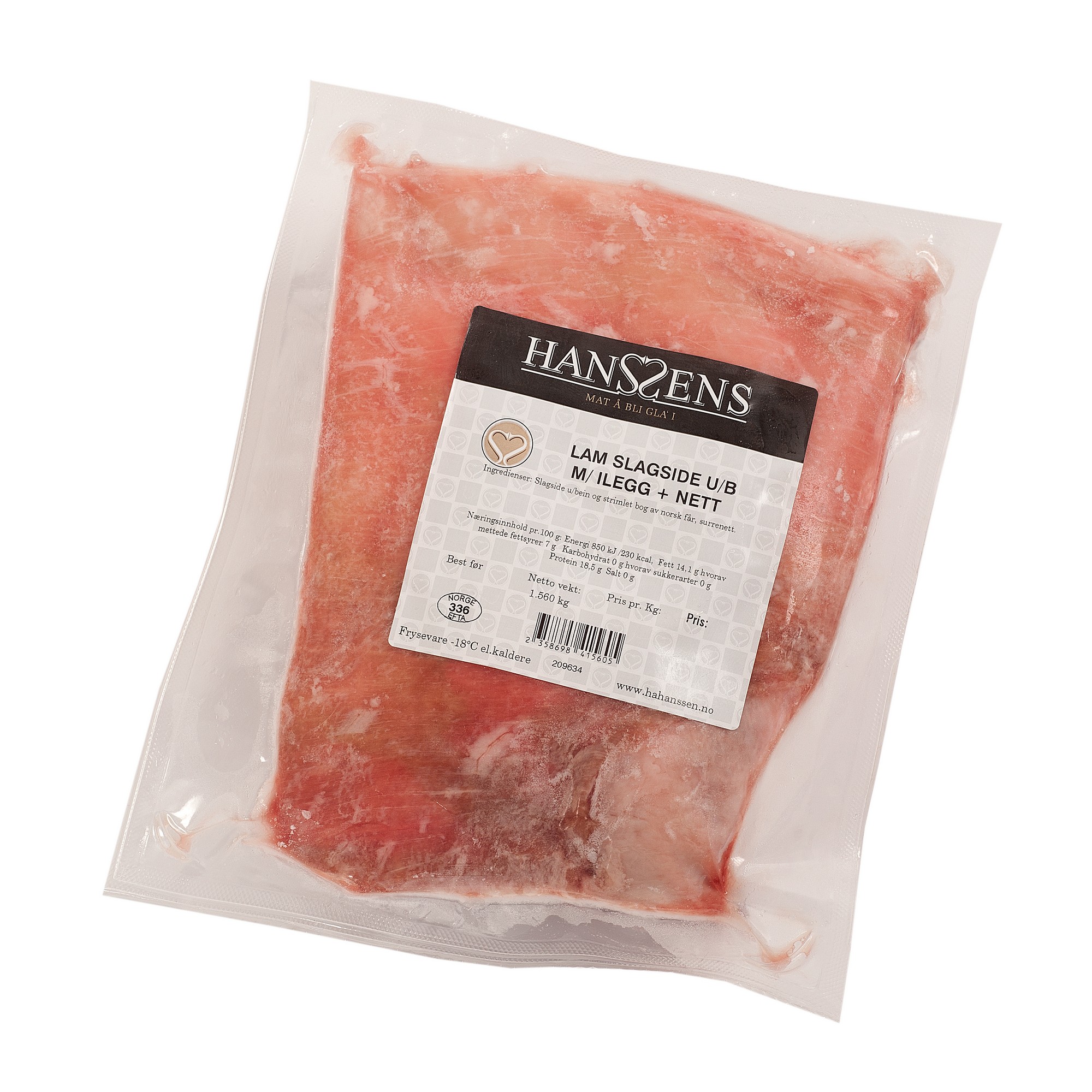 Lam slagside u.b m/ilegg   ca 2kg   kg