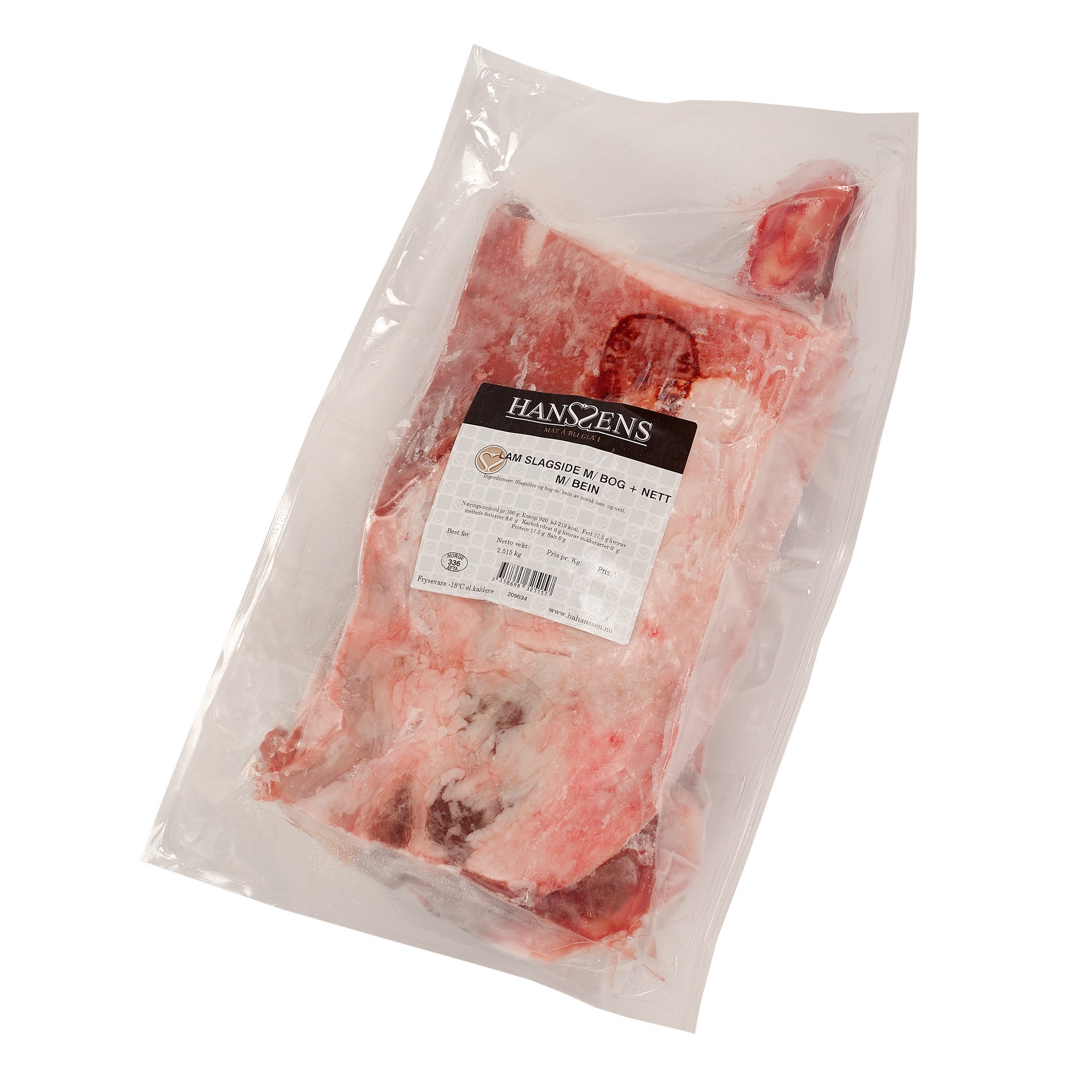 Lam slagside m/bog+nett ca 2,5kg kg