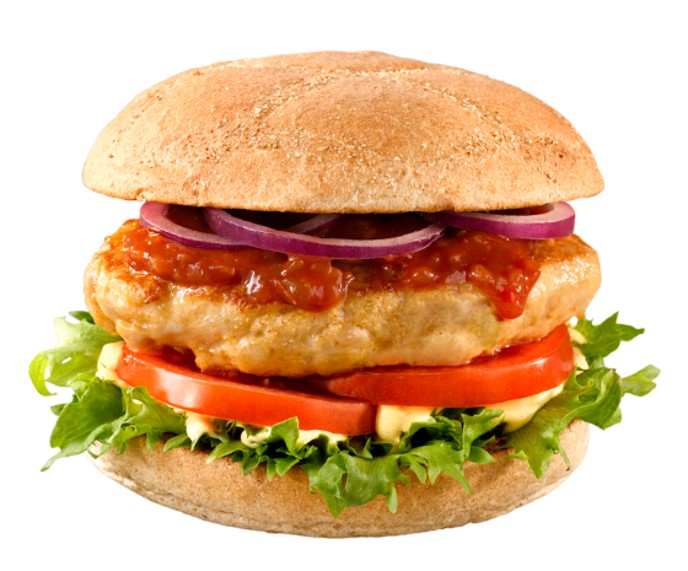 Kyllingburger m/krydder stekt 48x120g