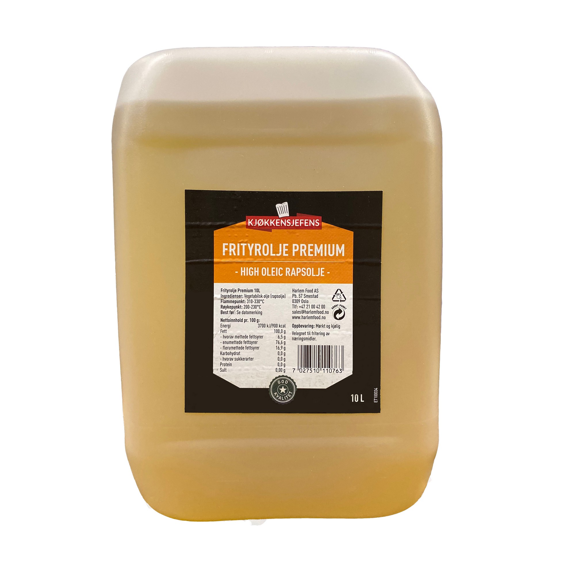 Kjøkkensjefens frying oil premium high oleic rape 10l