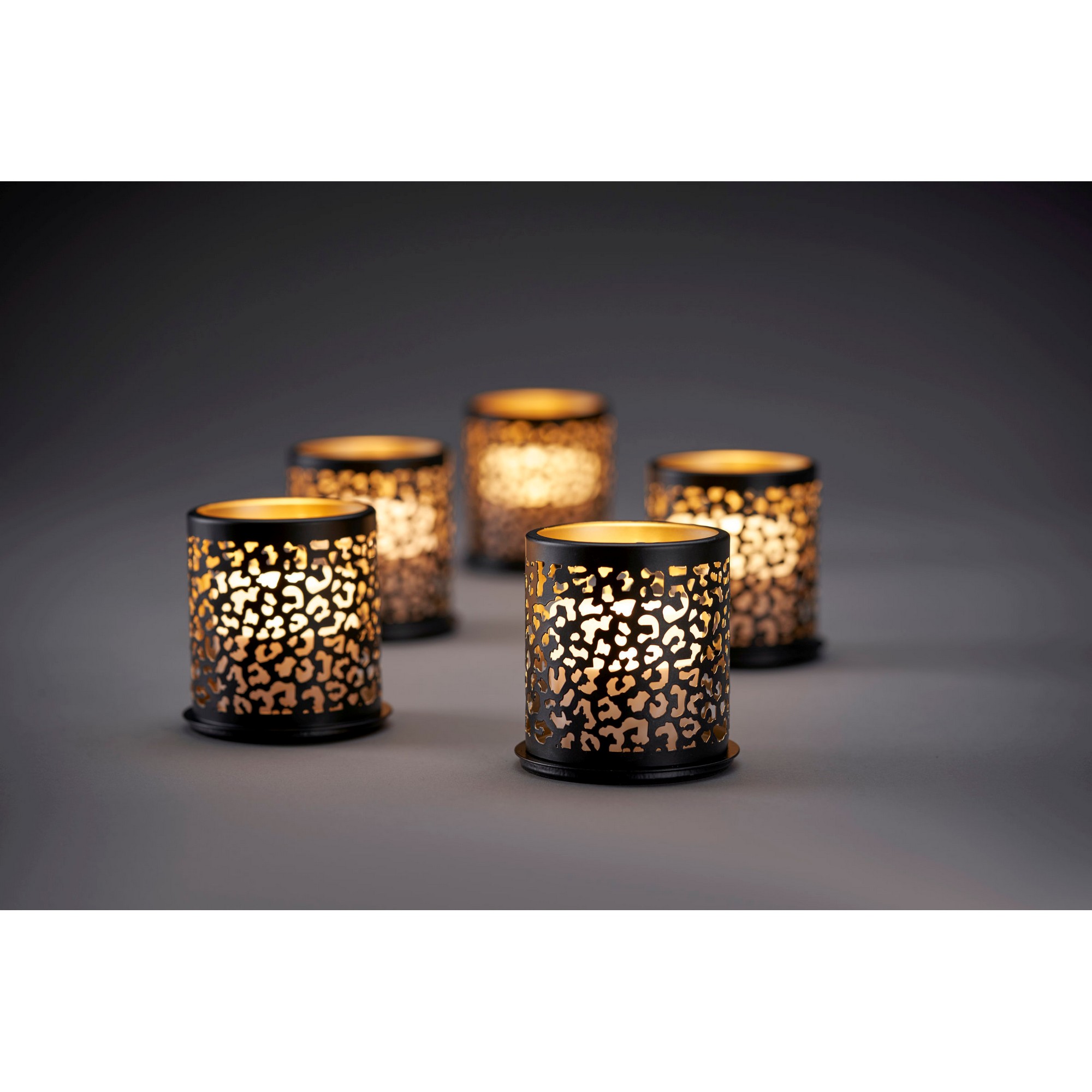 Mini led lysholder safari leopard 75x75mm    768stk
