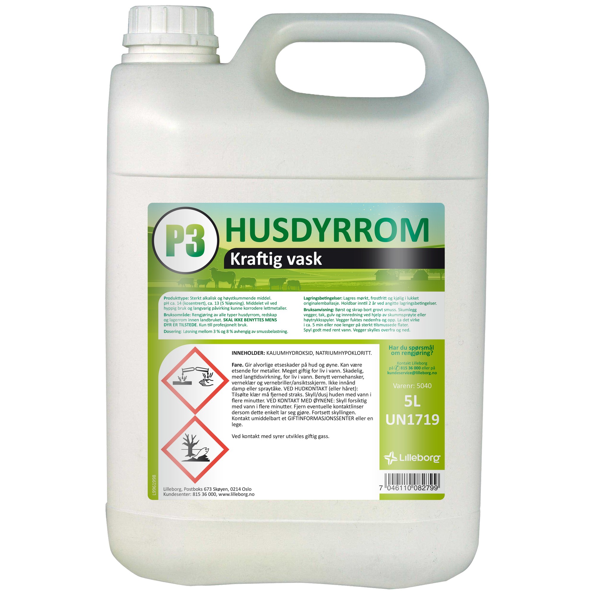 P3 husdyrrom kraftig driftsrenhold 5l
