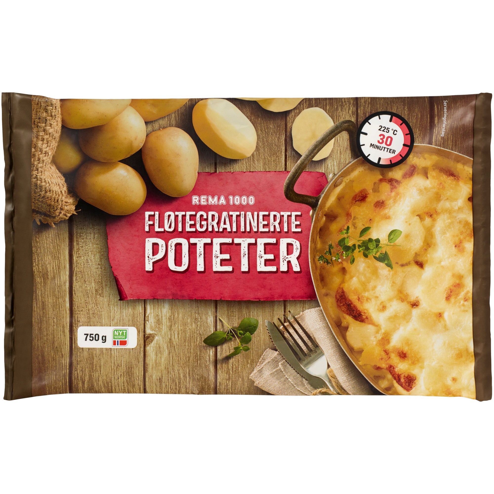 Fløtegratinerte poteter 750g