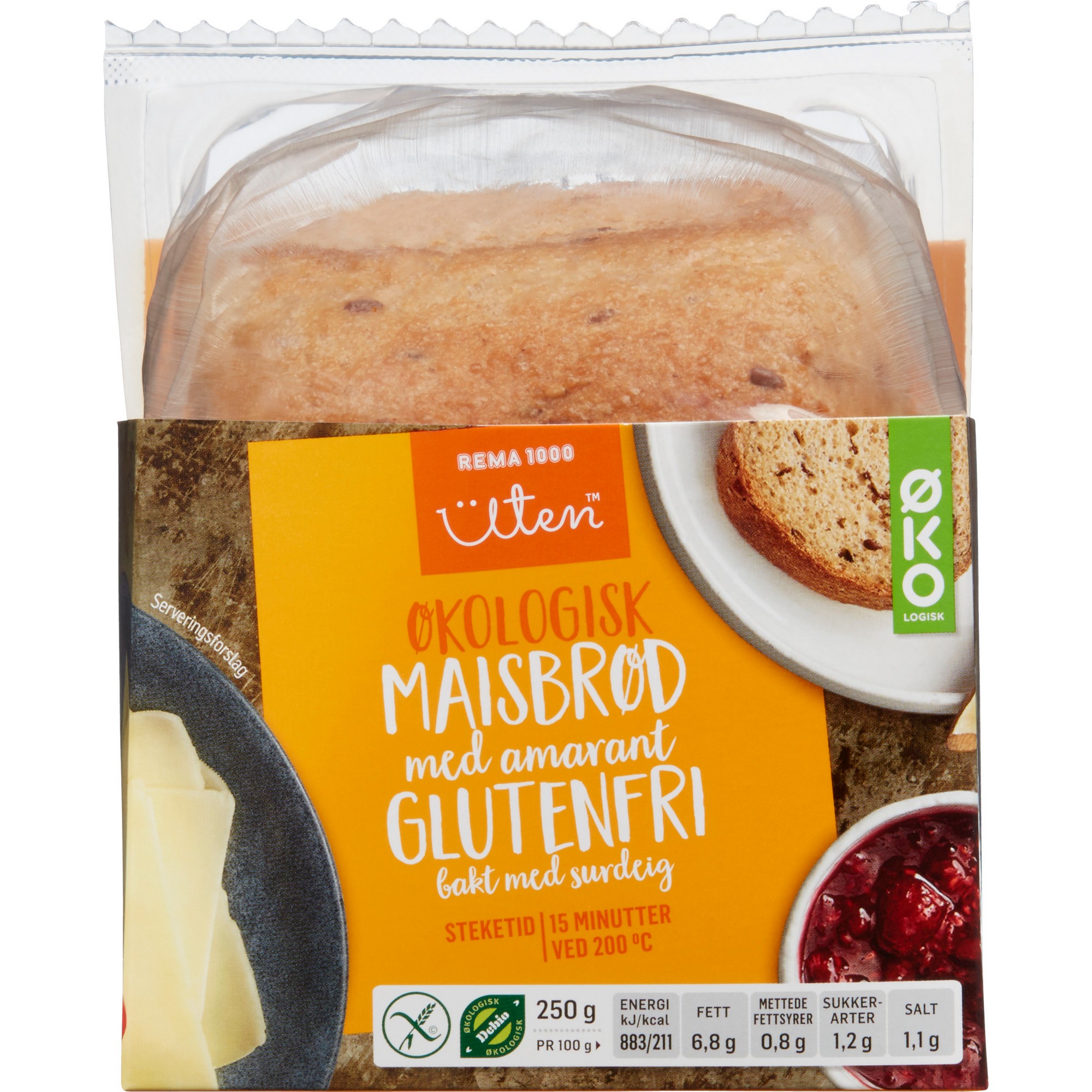Maisbrød glutenfri økol. 250g