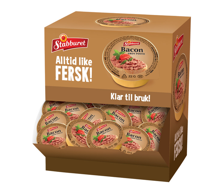 Leverpostei grov med bacon kuvert   70x22g