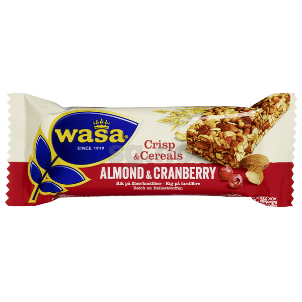 Wasa crisp&cereals mandel&tranebær 24x35g